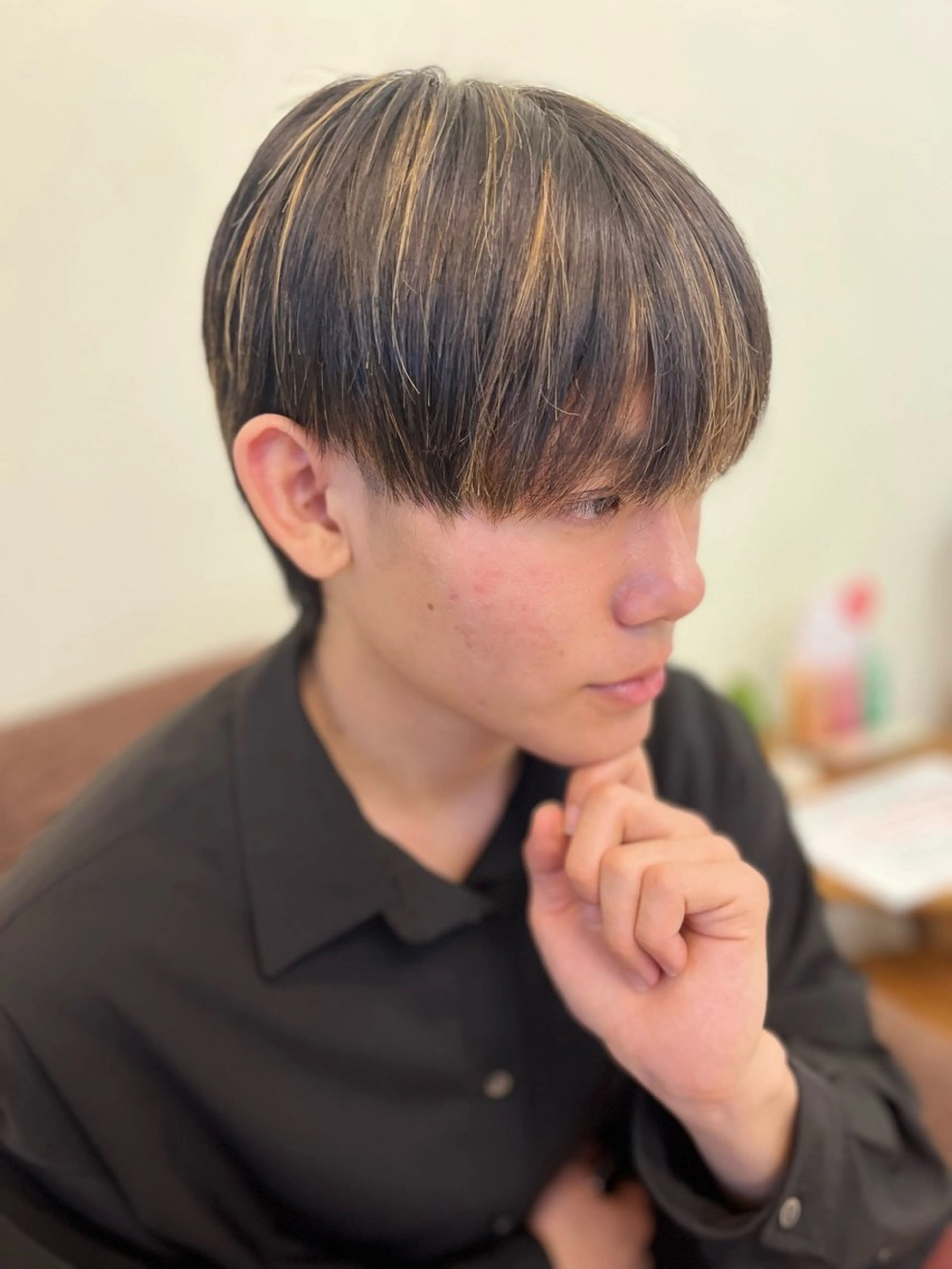 ショート カラー メンズ マッシュ 顔周りカット 小顔カット カット ヘアカラー 樋口智士/倉敷/中庄 /縮毛矯正/髪質改善のヘアスタイル