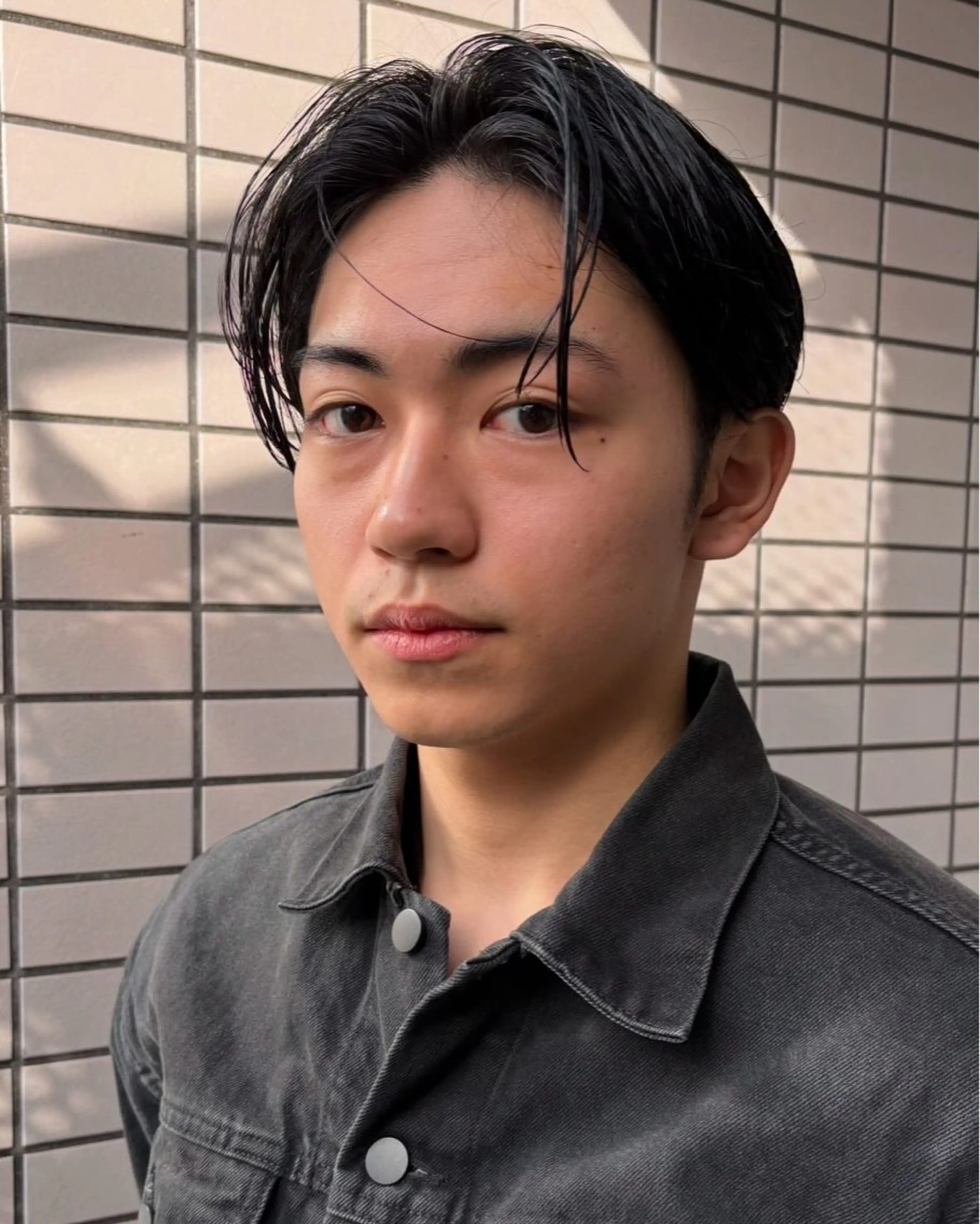 ミディアム メンズ オールバック センターパート かきあげバング 渋谷/原宿/メンズ/ コヤマトモヤのヘアスタイル