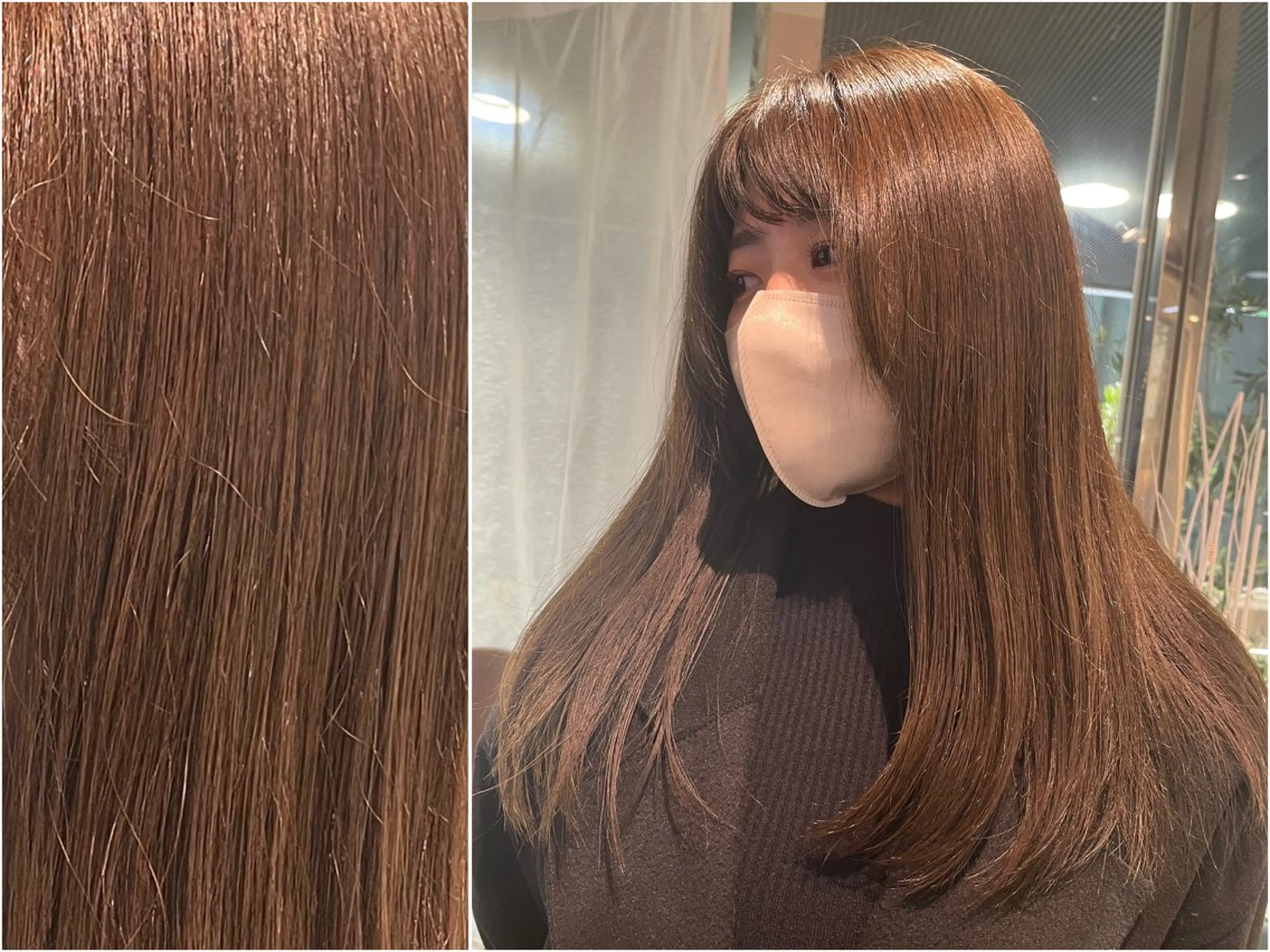 セミロング カラー ‪るか/‪透明感 カラー/アレンジのヘアスタイル