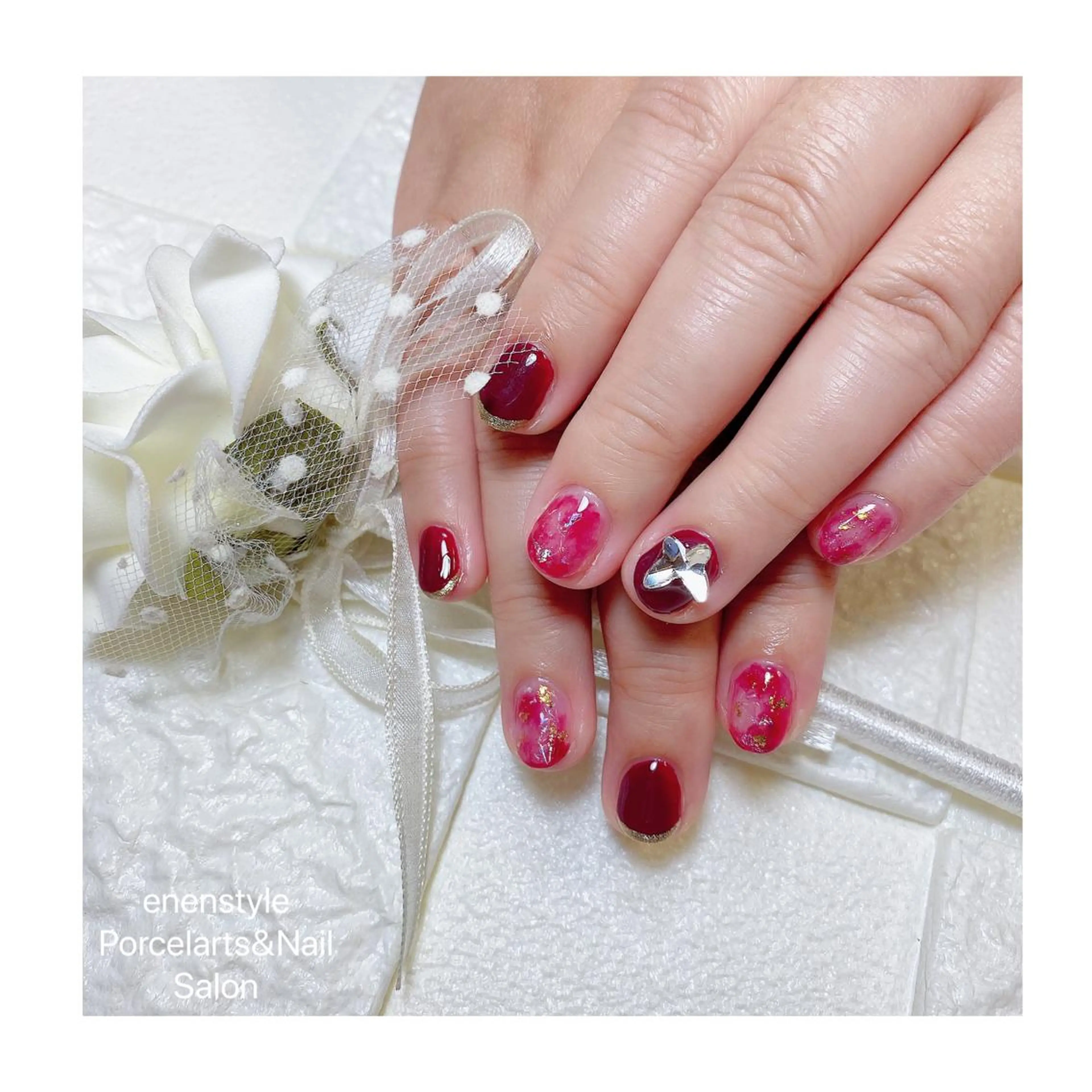 ショート ネイル ハンドネイル 👑enen style👑のネイルデザイン