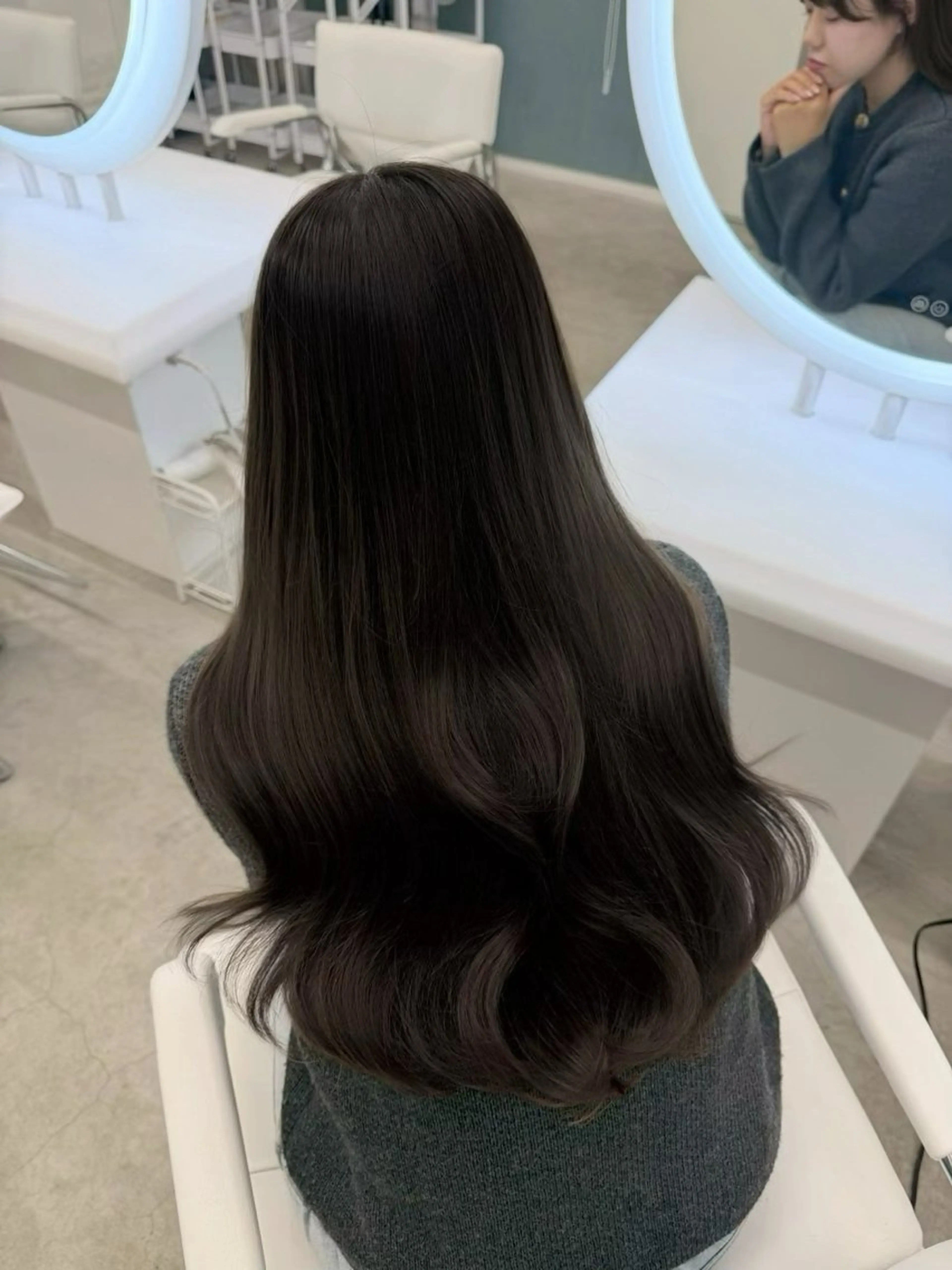 ロング カラー 透明感カラー ダークグレー ダークグレージュ グレージュ ヘアカラー ひなた/韓国ヘアー☆ *カラーモデル募集中のヘアスタイル