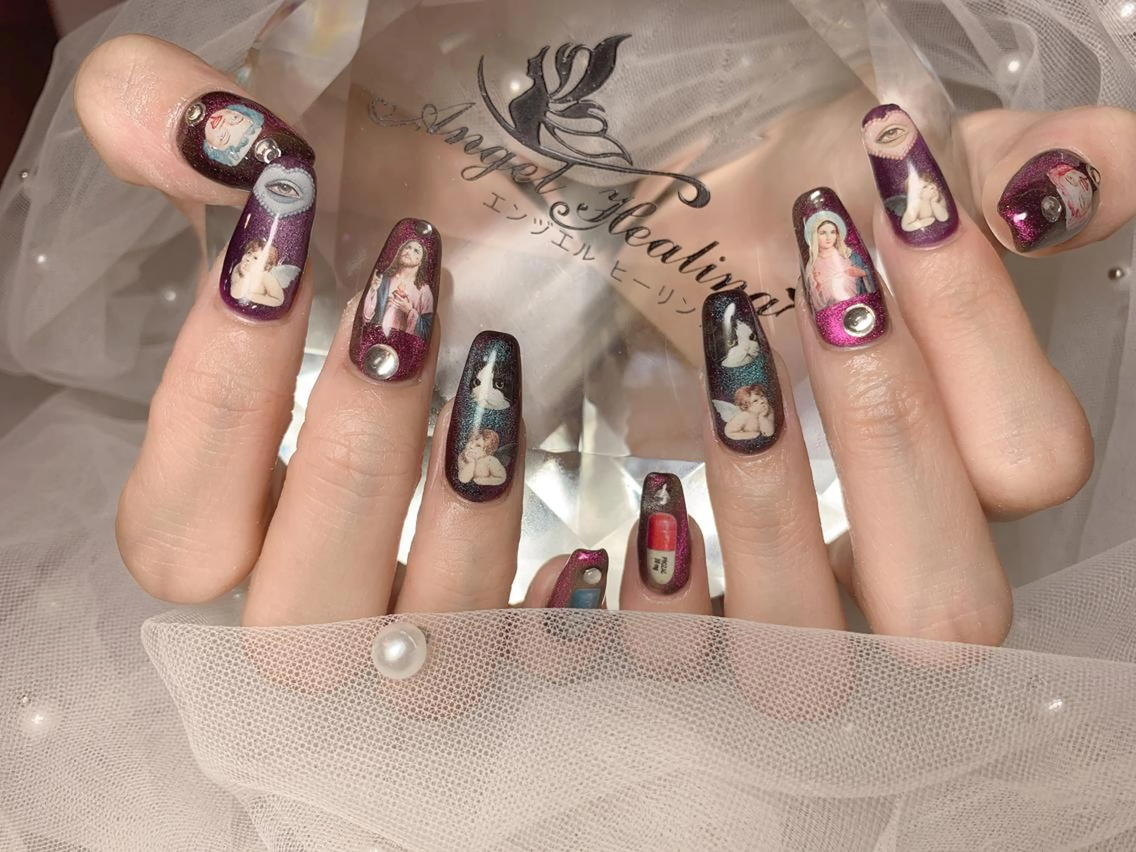 ネイル アートネイル マグネットネイル スカルプネイル エンジェル ヒーリング 矢場町店のネイルデザイン