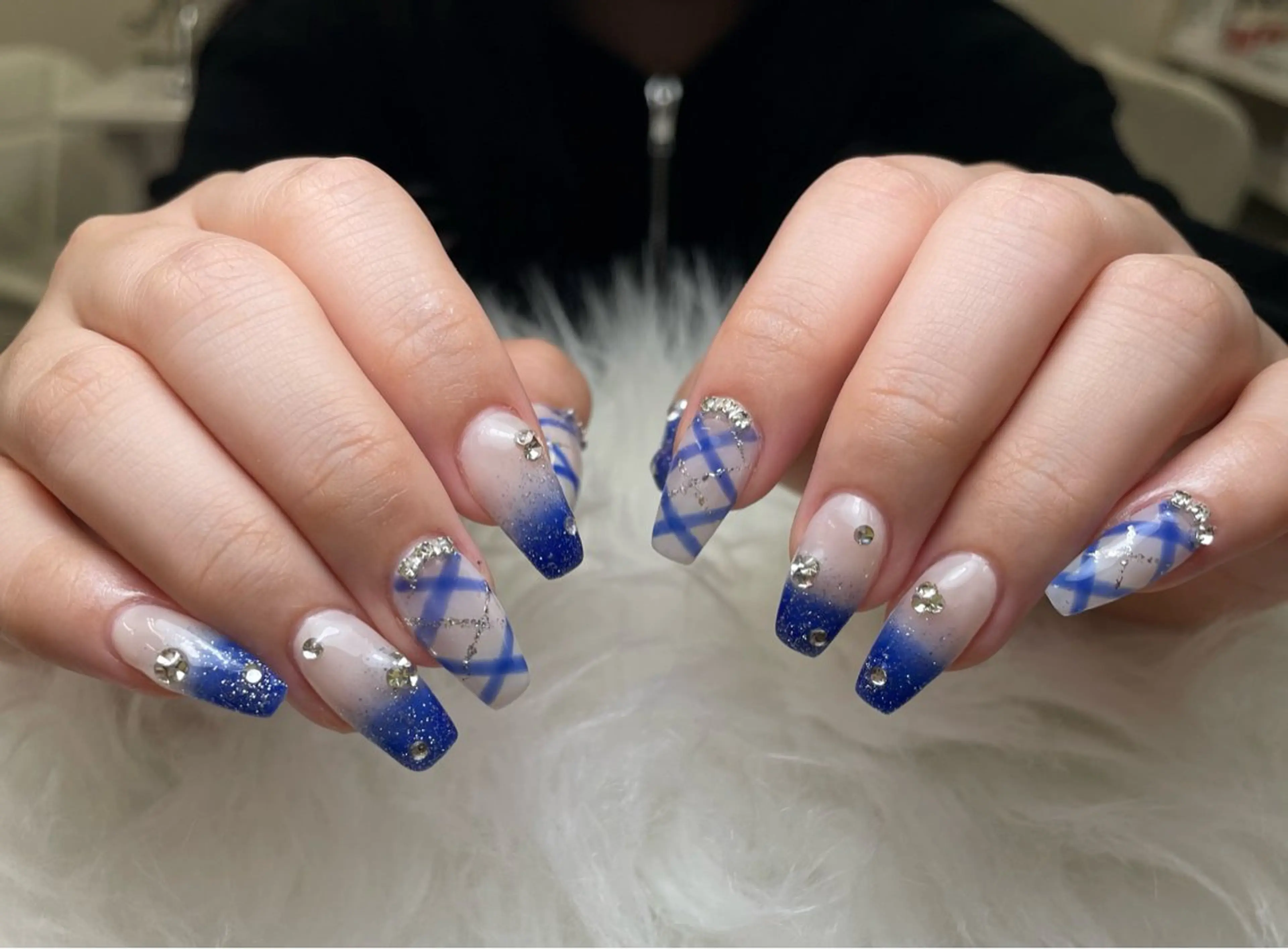 ネイル フレンチネイル ジェルネイル ガーリー 韓国ネイル ロングネイル ハンドネイル ミ ミのネイルデザイン