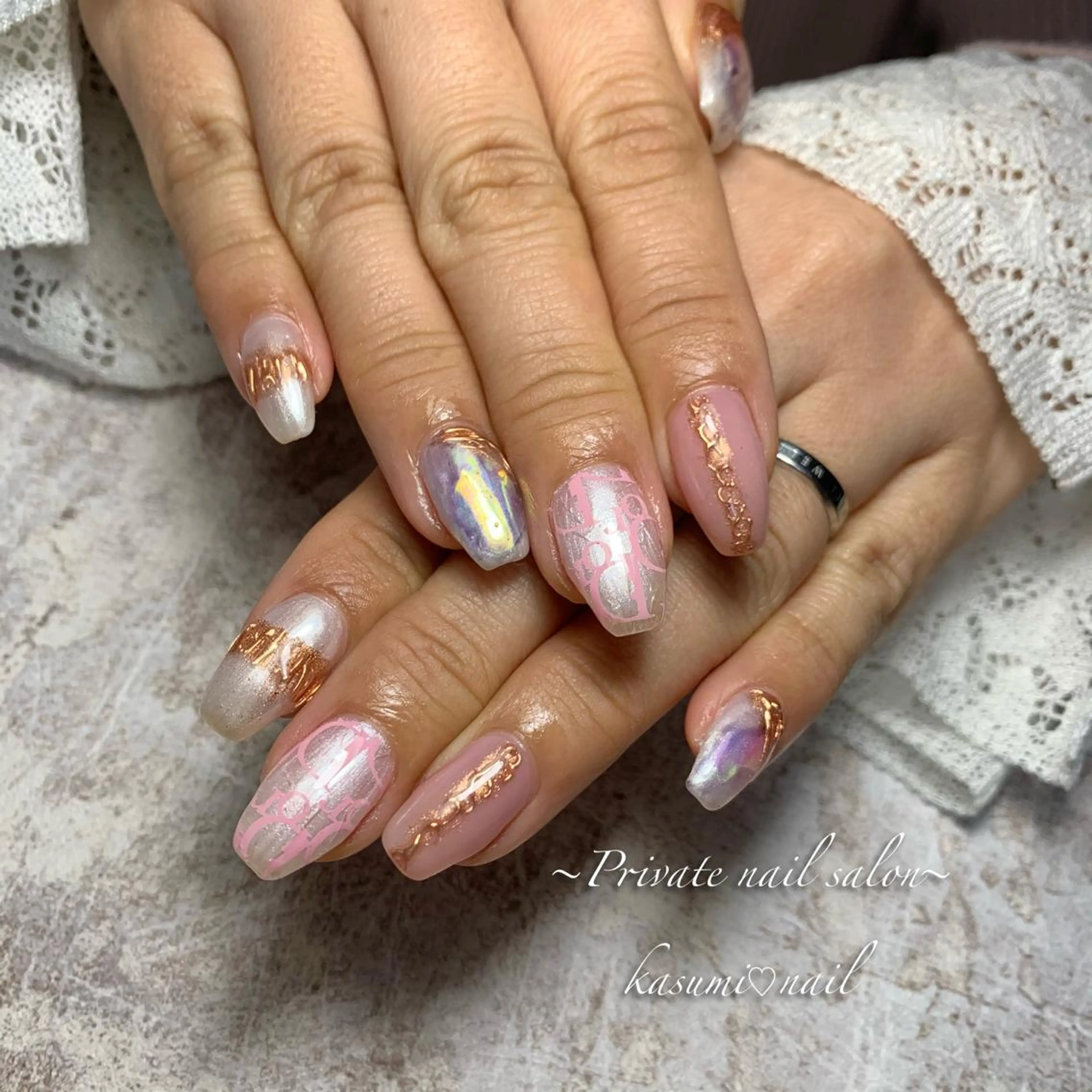 ネイル ラメ(グリッター) ミラーネイル ニュアンスネイル 冬ネイル KASUMI♡ Nailのネイルデザイン