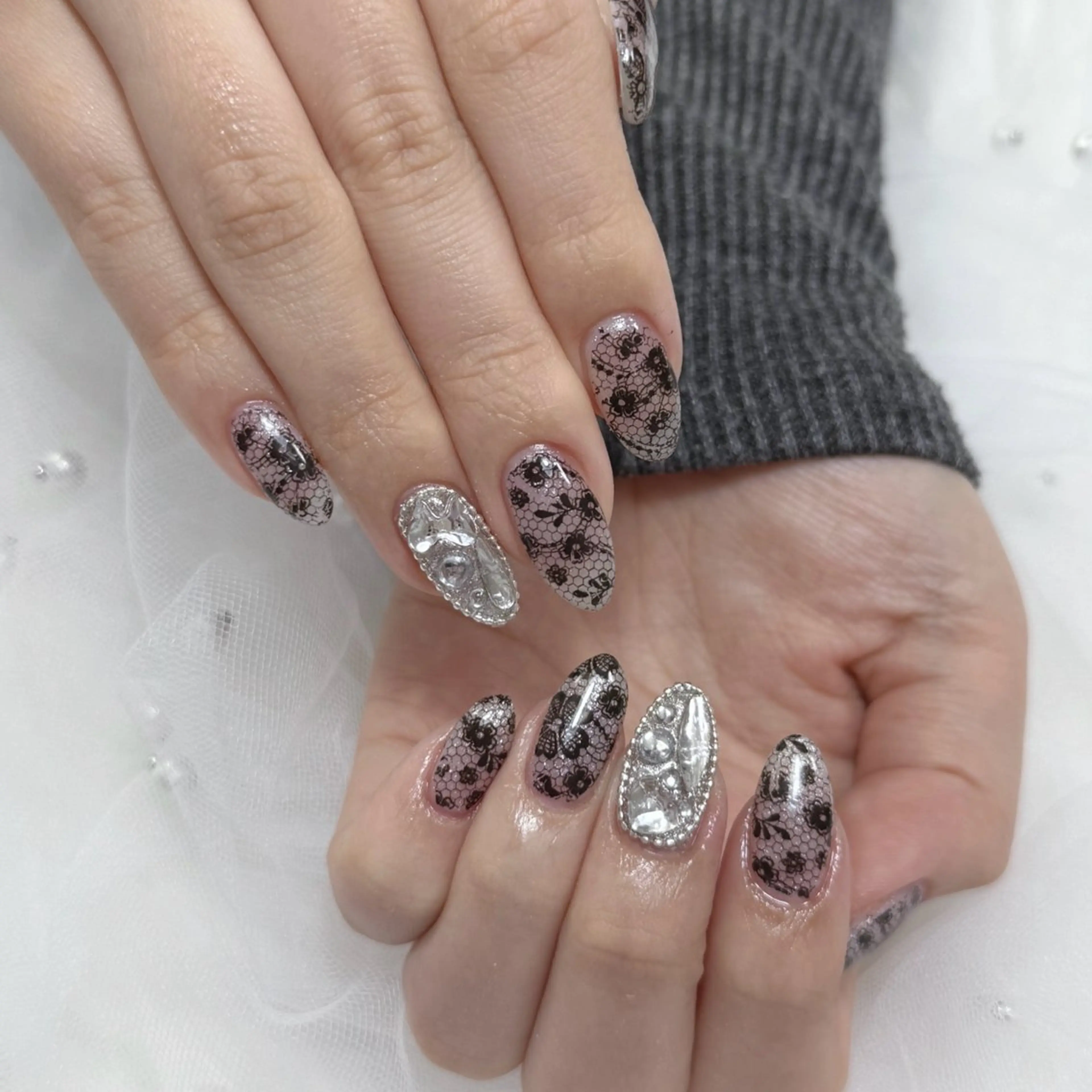 ネイル レース ハンドネイル L'ino nailのネイルデザイン