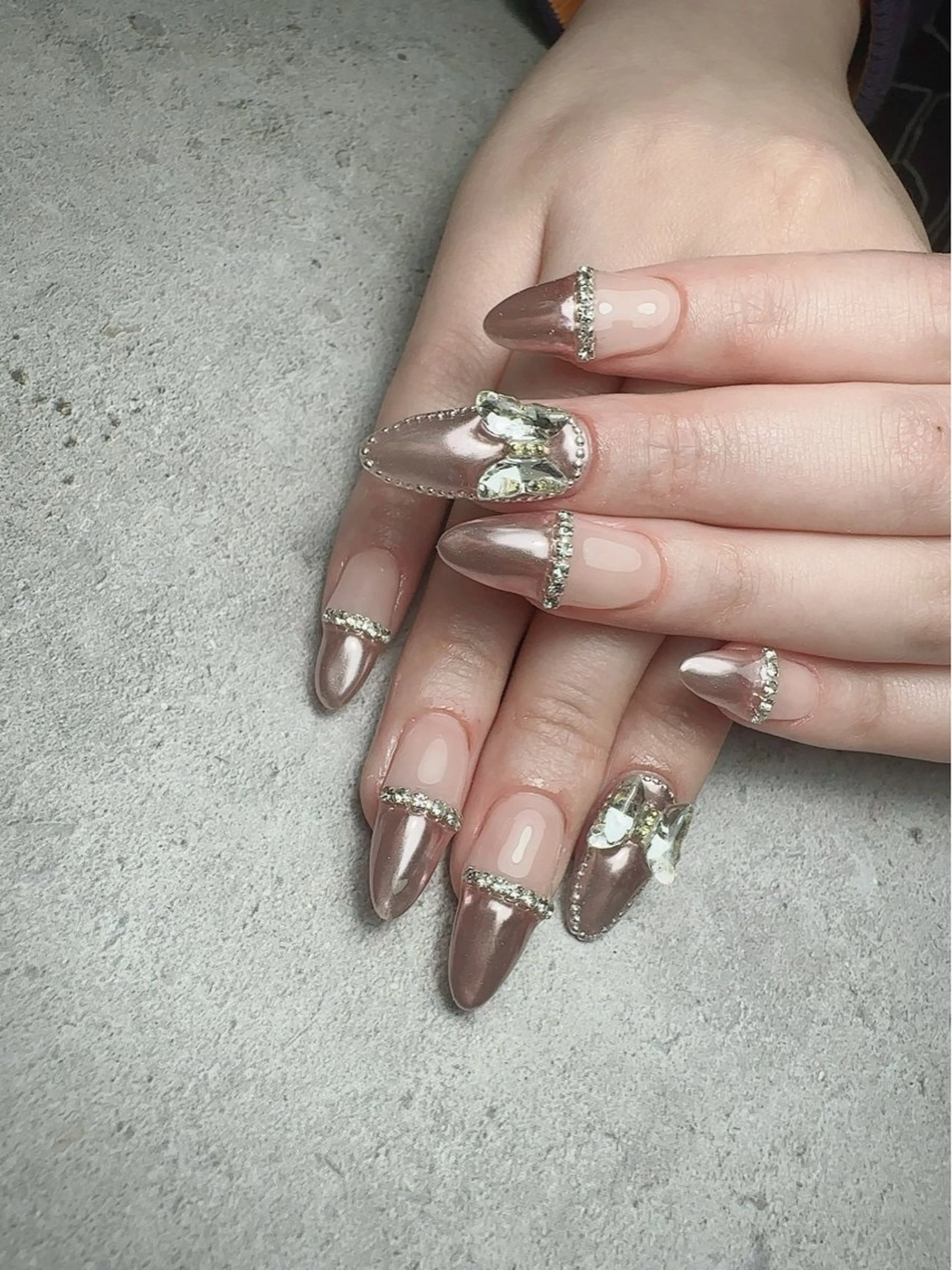 ネイル アートネイル 入学式 ハート マグネットネイル 持ち込み ハンドネイル Nailsalon Mimiy..♡のネイルデザイン