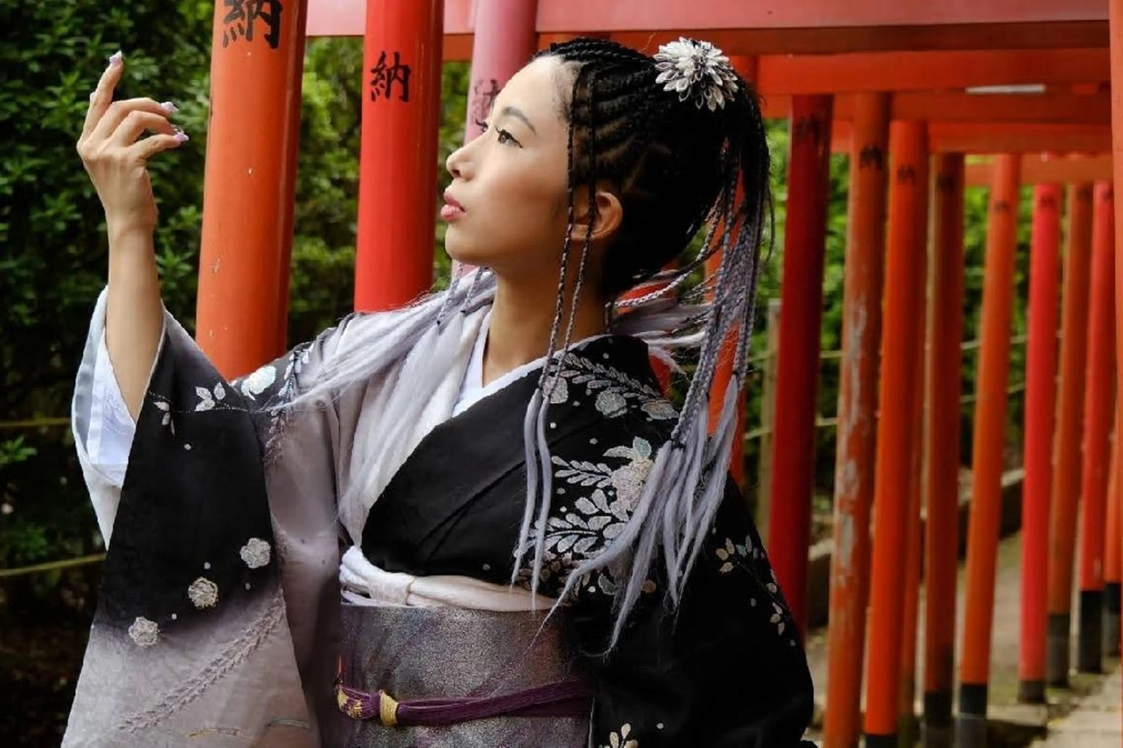 ヘアアレンジ ロング 着物ヘア エクステ scamp ★のヘアスタイル