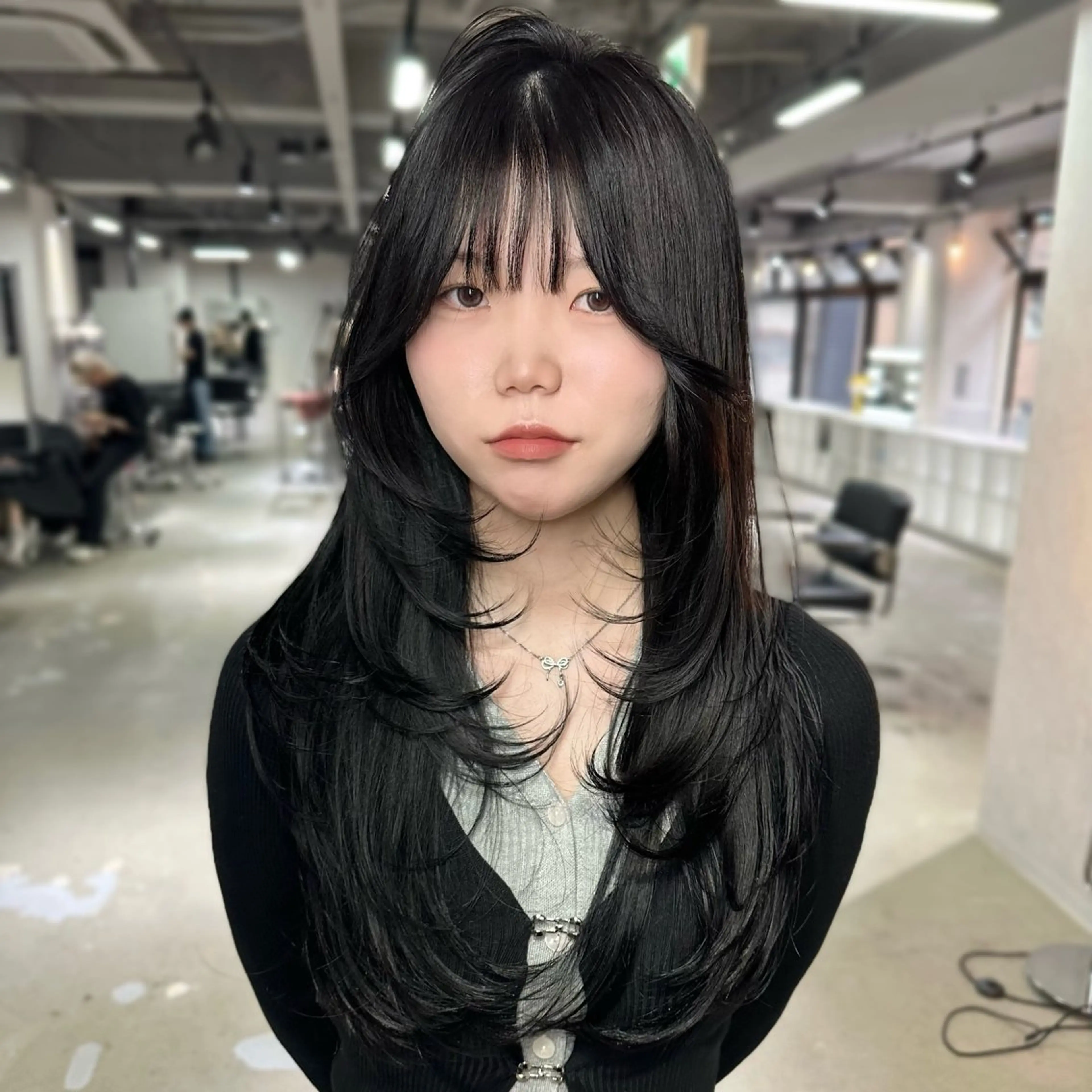 ロング ケアカラー ボブ 髪質改善 レイヤーカット トリートメント カット トリートメント 艶髪カラー/レイヤ ー支持No.1renのヘアスタイル