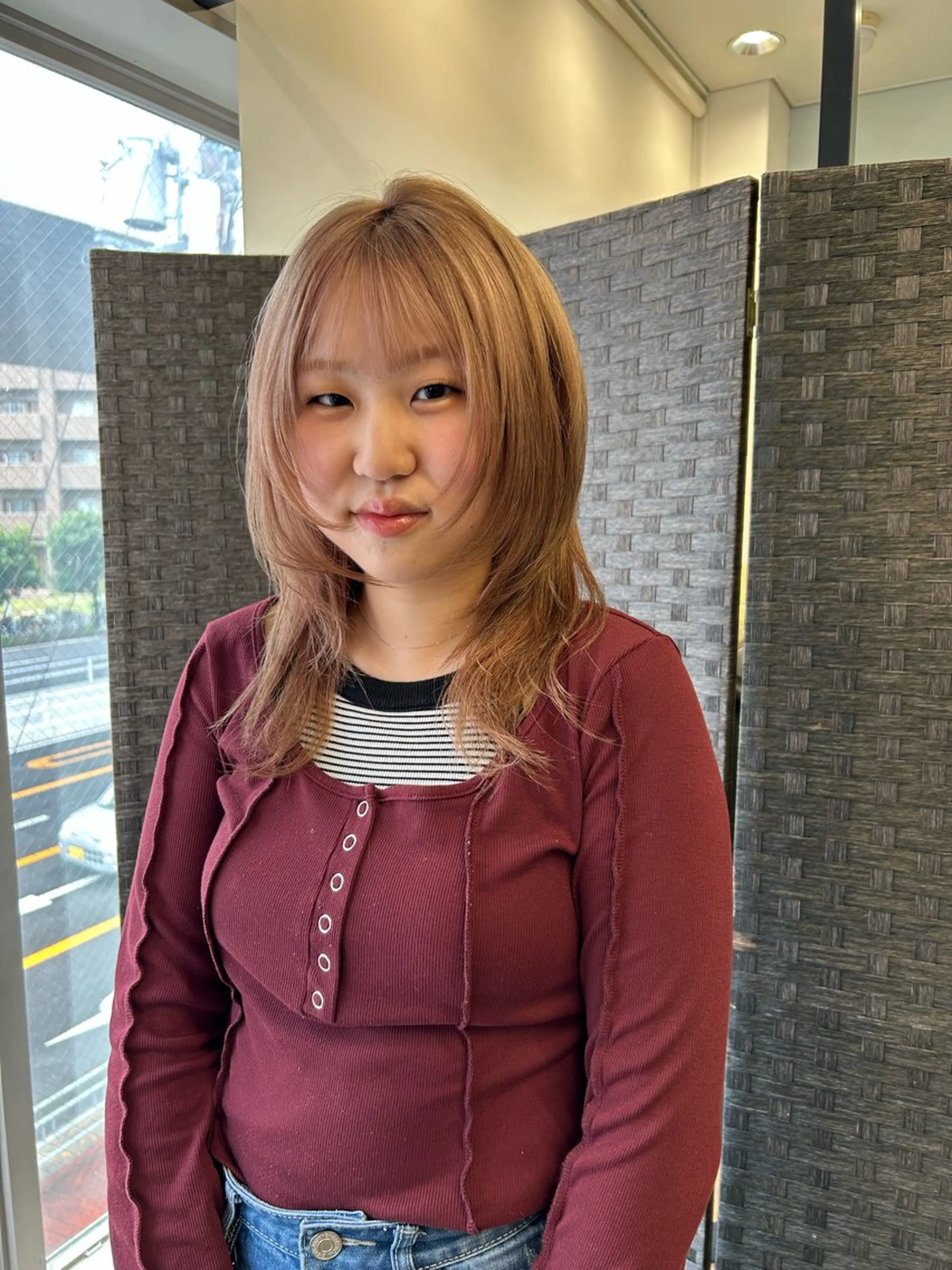 ミディアム カラー ハッシュカット カット ヘアカラー パーマ/レイヤー ケンショウのヘアスタイル