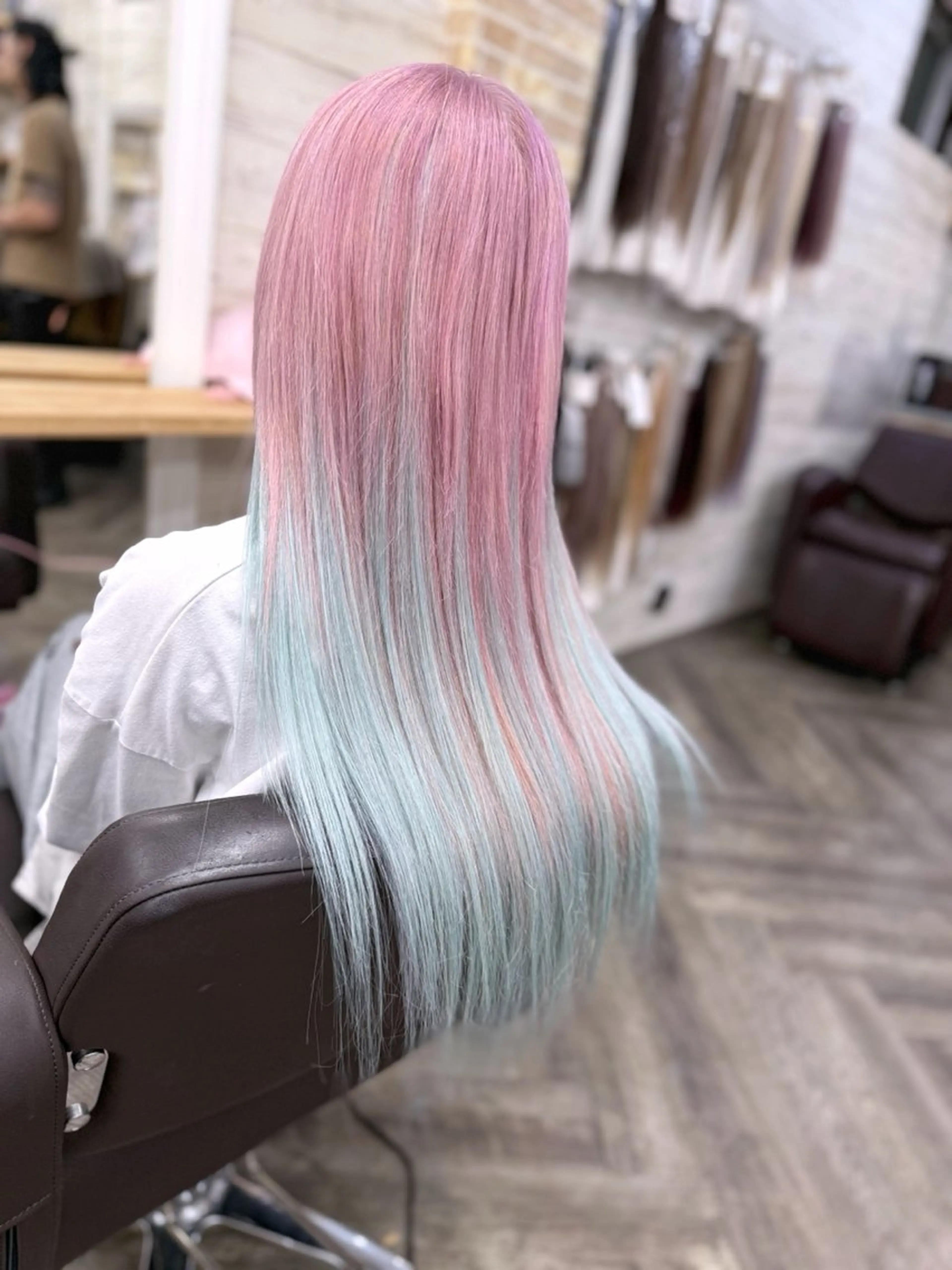 ロング カラー シールエクステ エクステ ヘアカラー エクステ 北沢 隆のヘアスタイル