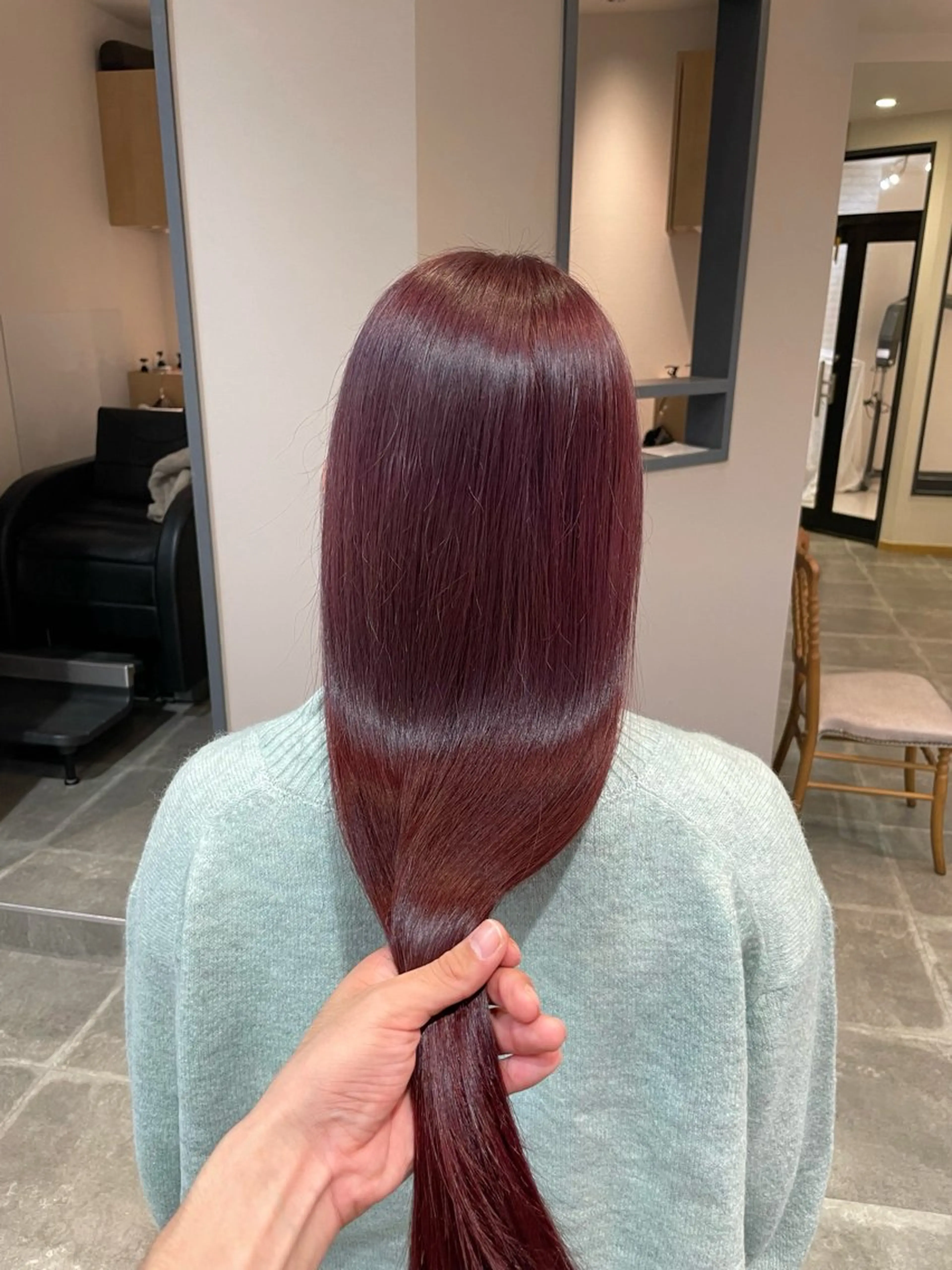 セミロング カラー カット ヘアカラー トリートメント 西村 れいのヘアスタイル