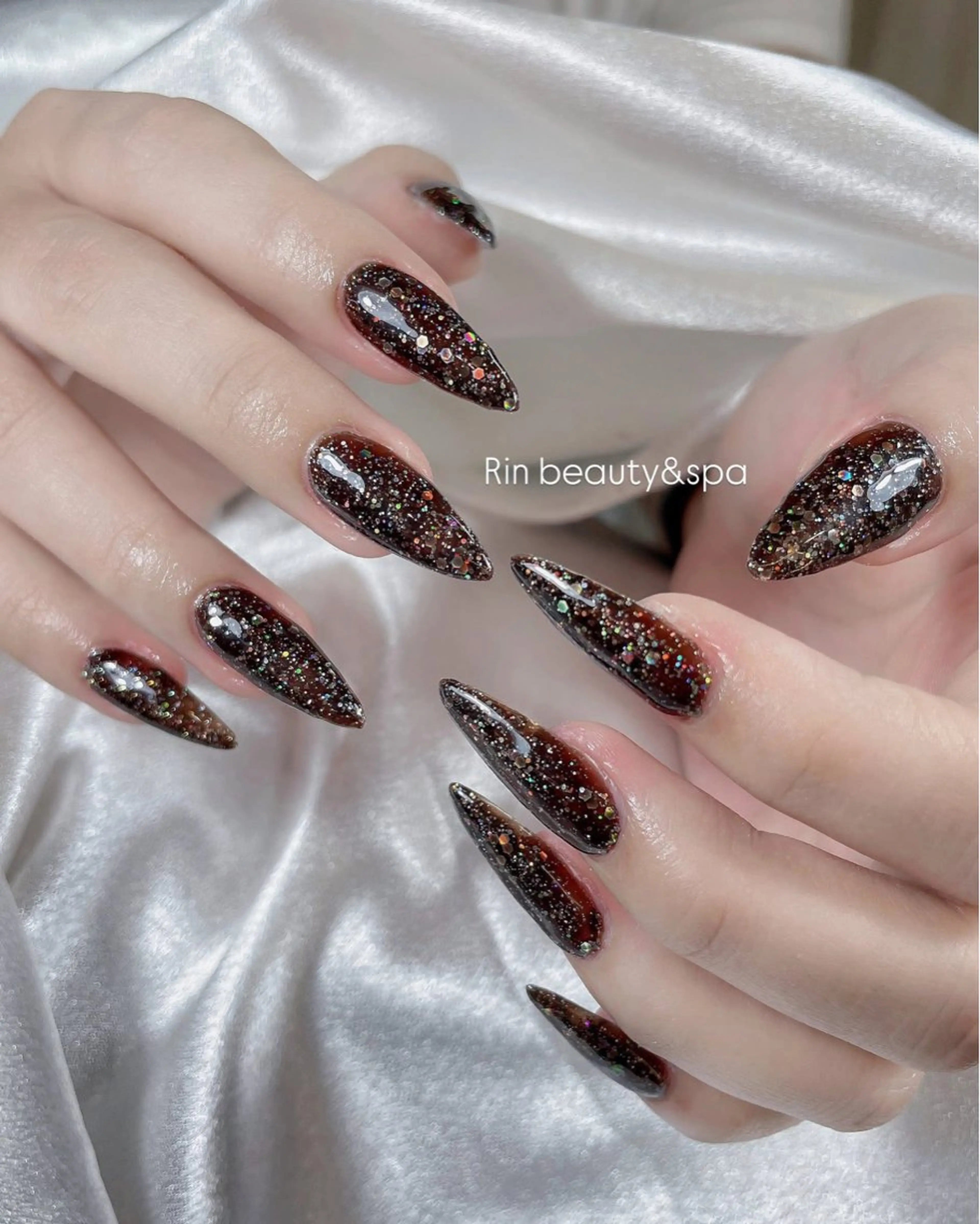 ネイル アートネイル ガーリー 韓国ネイル 持ち込み ニュアンスネイル Rin Nail 新大久保店のネイルデザイン