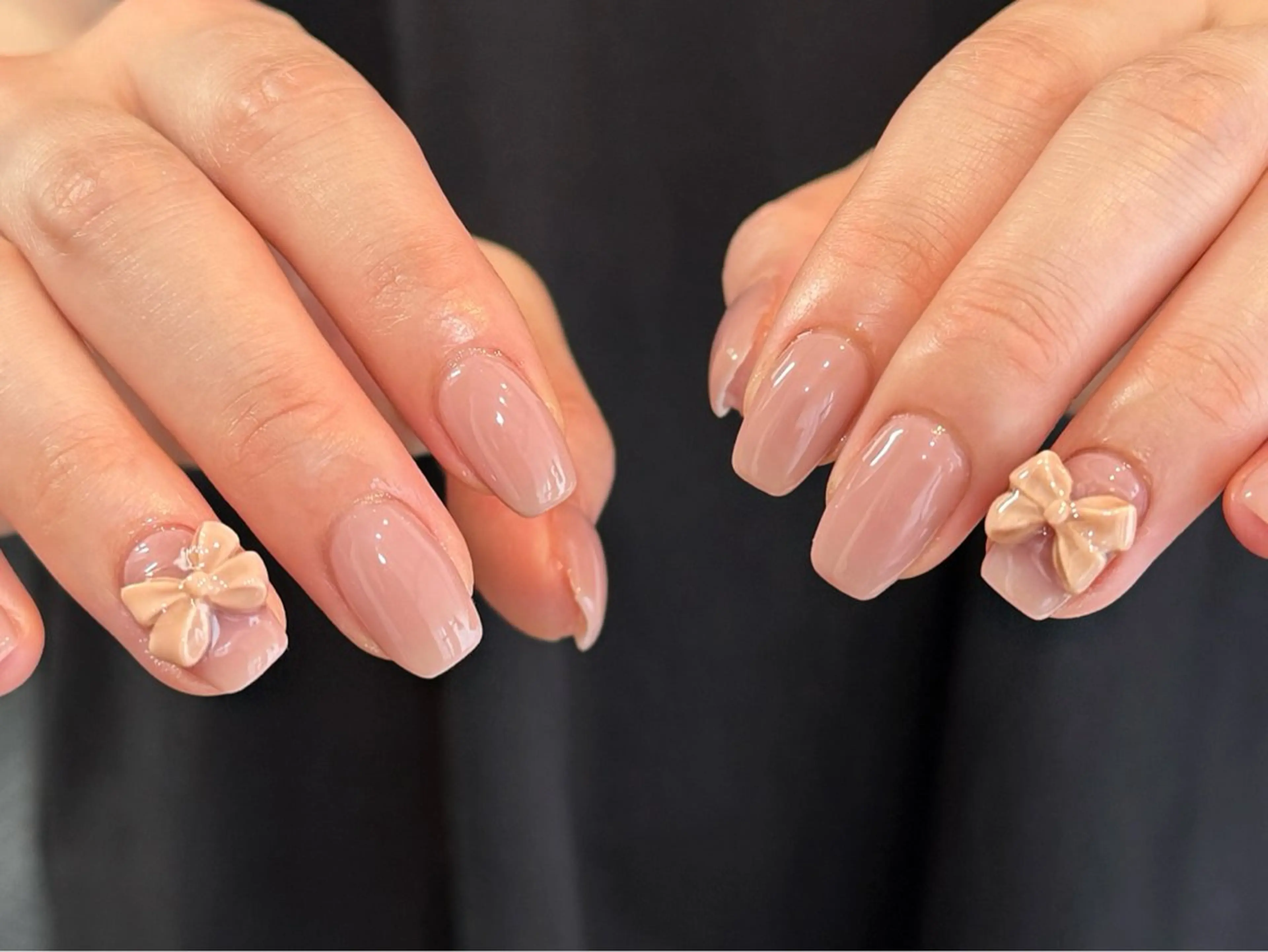 ネイル オーロラネイル 長さ出し フレンチネイル ジェルネイル ガラスフレンチ ハンドネイル Rela・S NAILのネイルデザイン