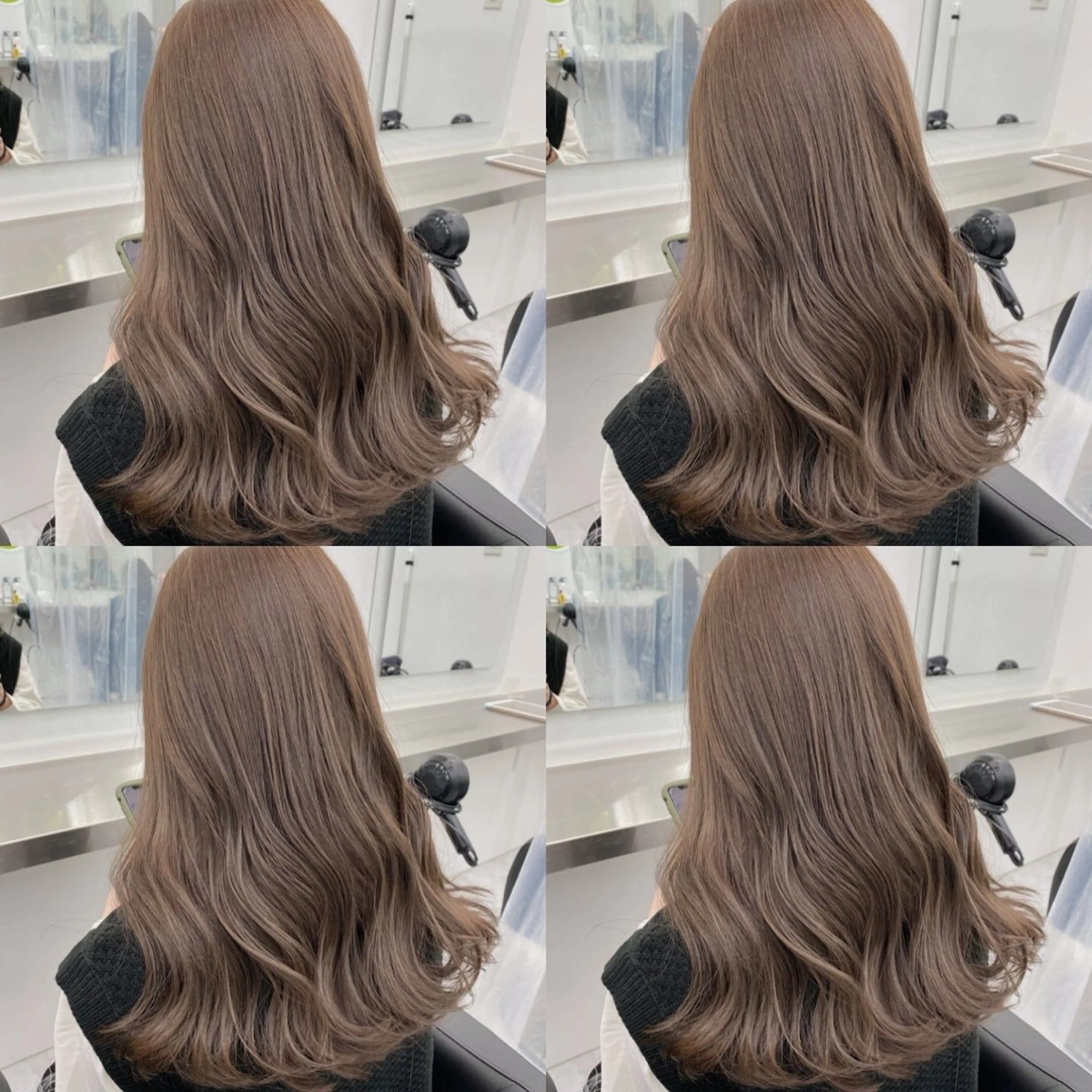 セミロング ヘアカラー トリートメント ヘッドスパ 透明感♡グレージュ ♡ミルクティー♡のヘアスタイル