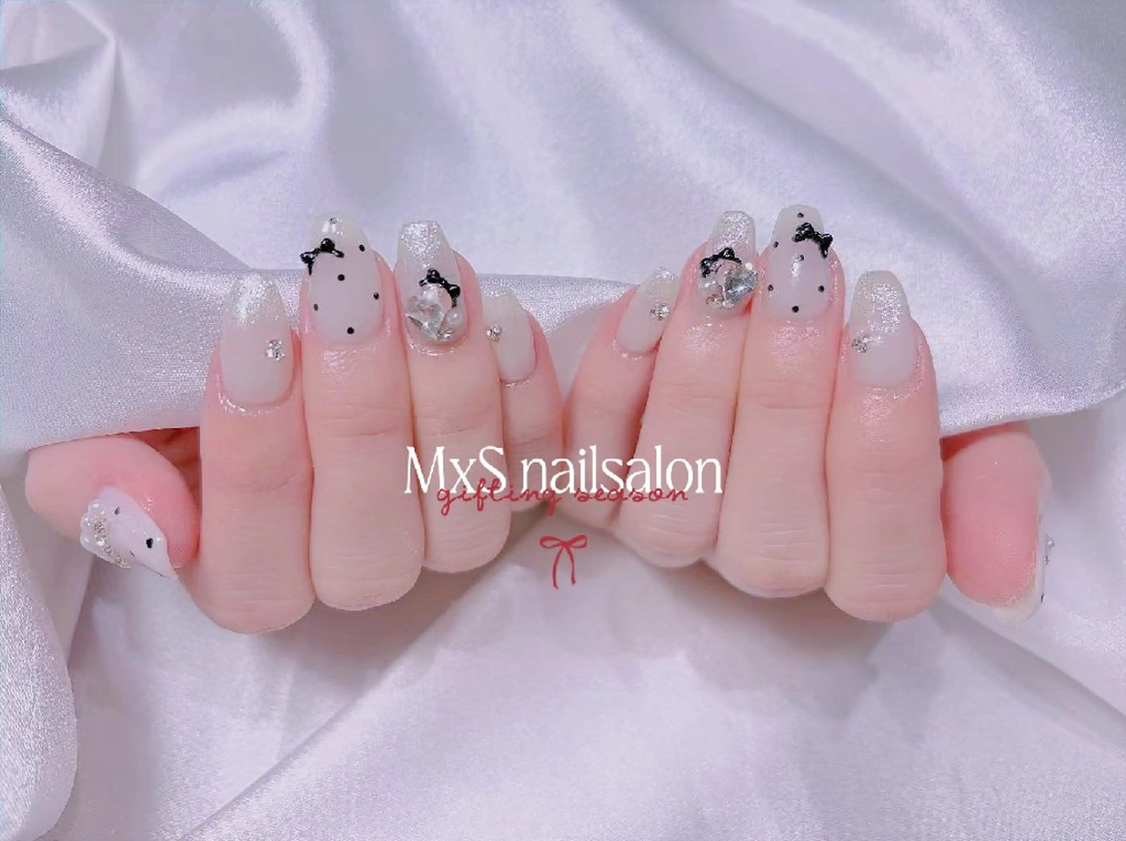 ネイル ジェルネイル 韓国ネイル マグネットネイル パラジェル バレンタイン ハンドネイル ハンドケア M×S Nail みなのネイルデザイン
