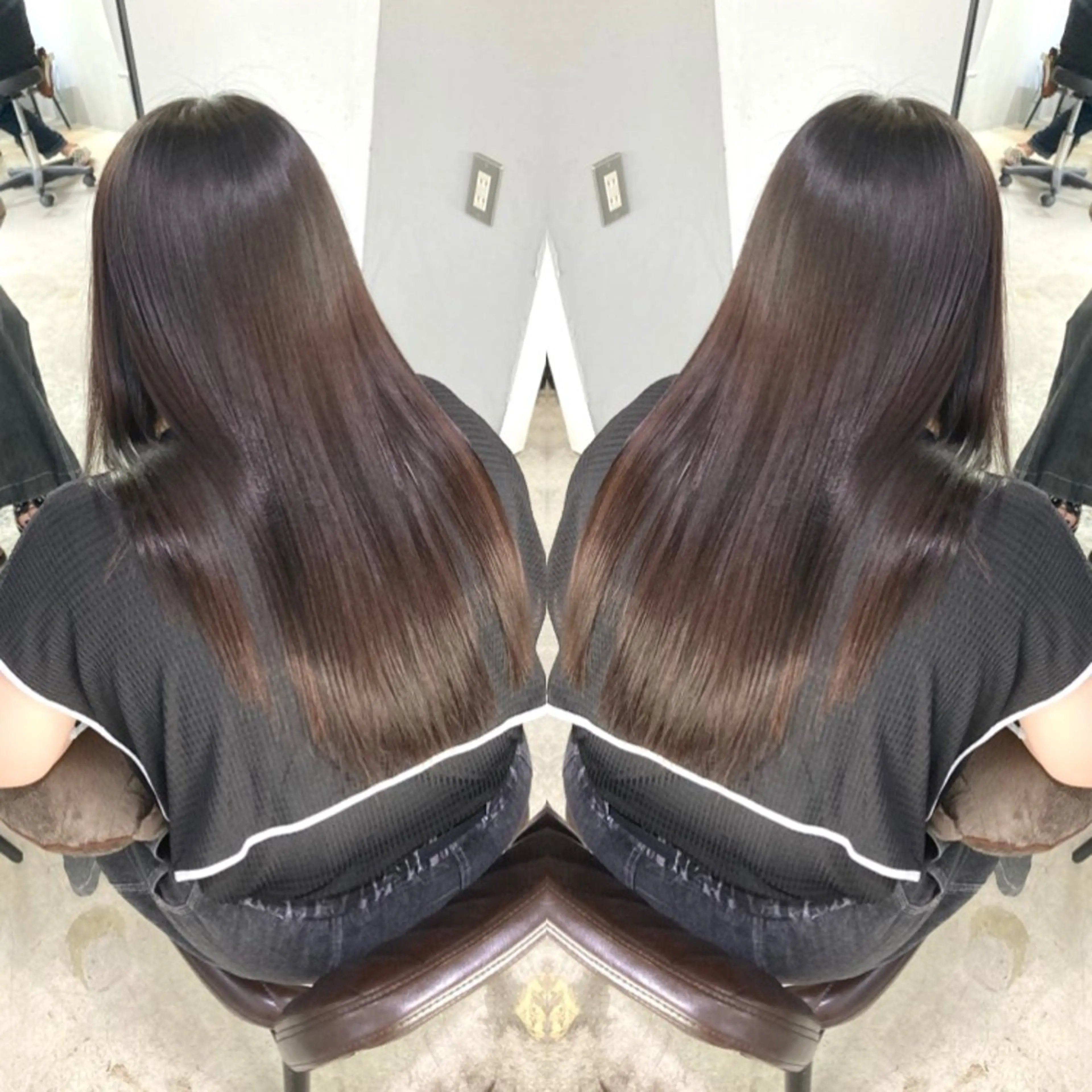 セミロング 髪質改善 縮毛矯正 トリートメント 酸熱トリートメント 新井 広樹のヘアスタイル