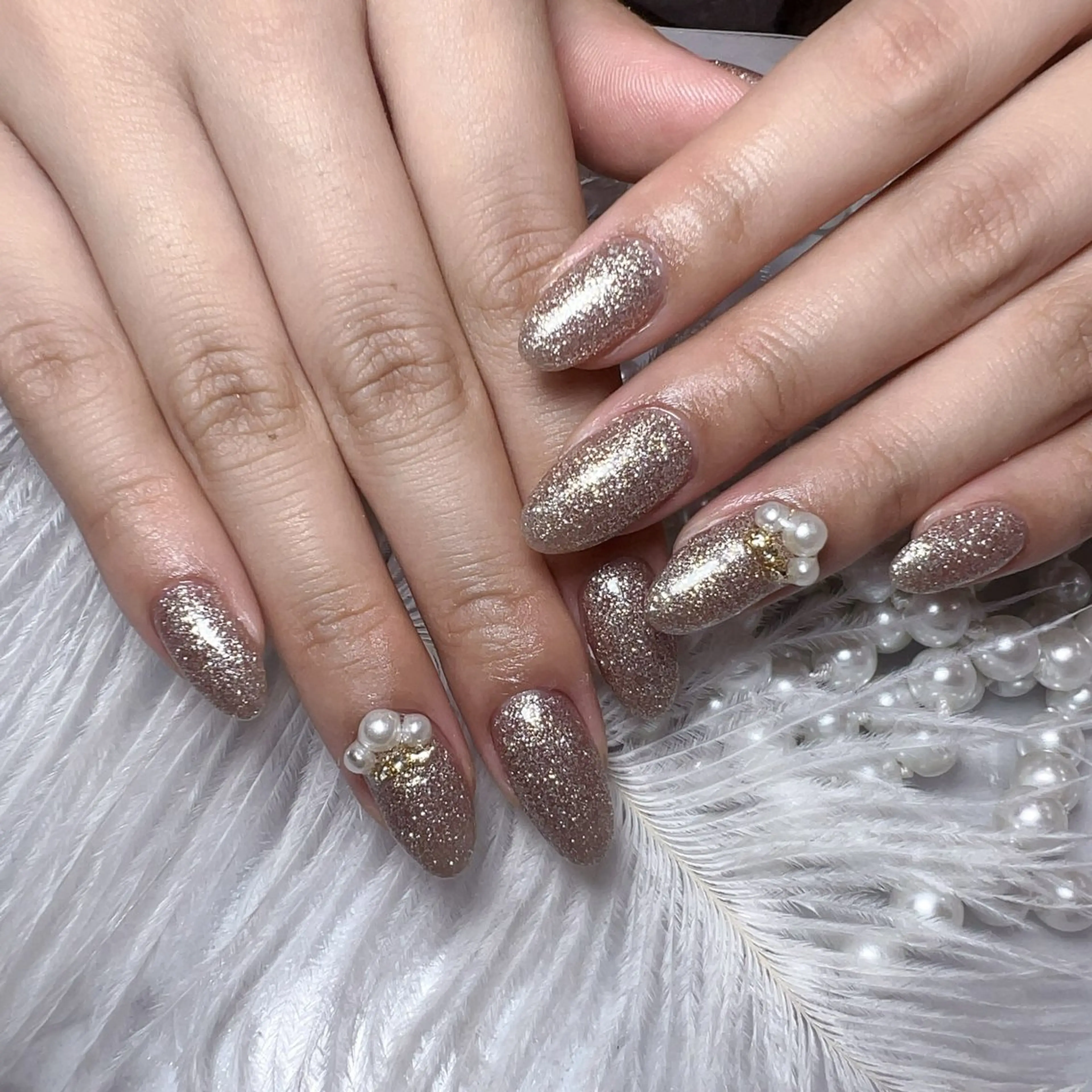 ネイル アートネイル フラッシュネイル フレンチネイル ジェルネイル ガラスフレンチ ハンドネイル You&Me Yukiのネイルデザイン