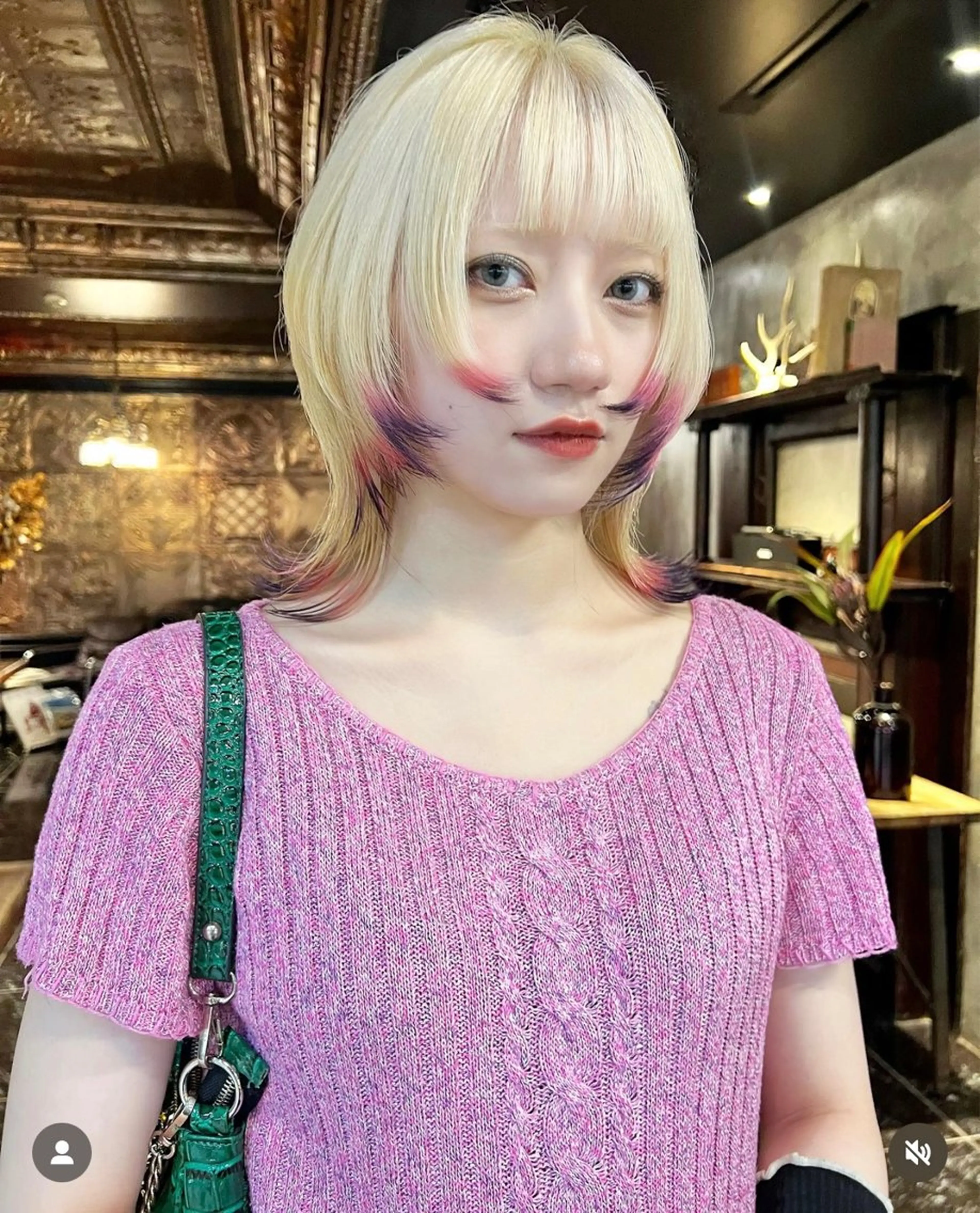 ミディアム カラー カット ヘアカラー 圧倒的デザイン力 店長🎨RENAのヘアスタイル