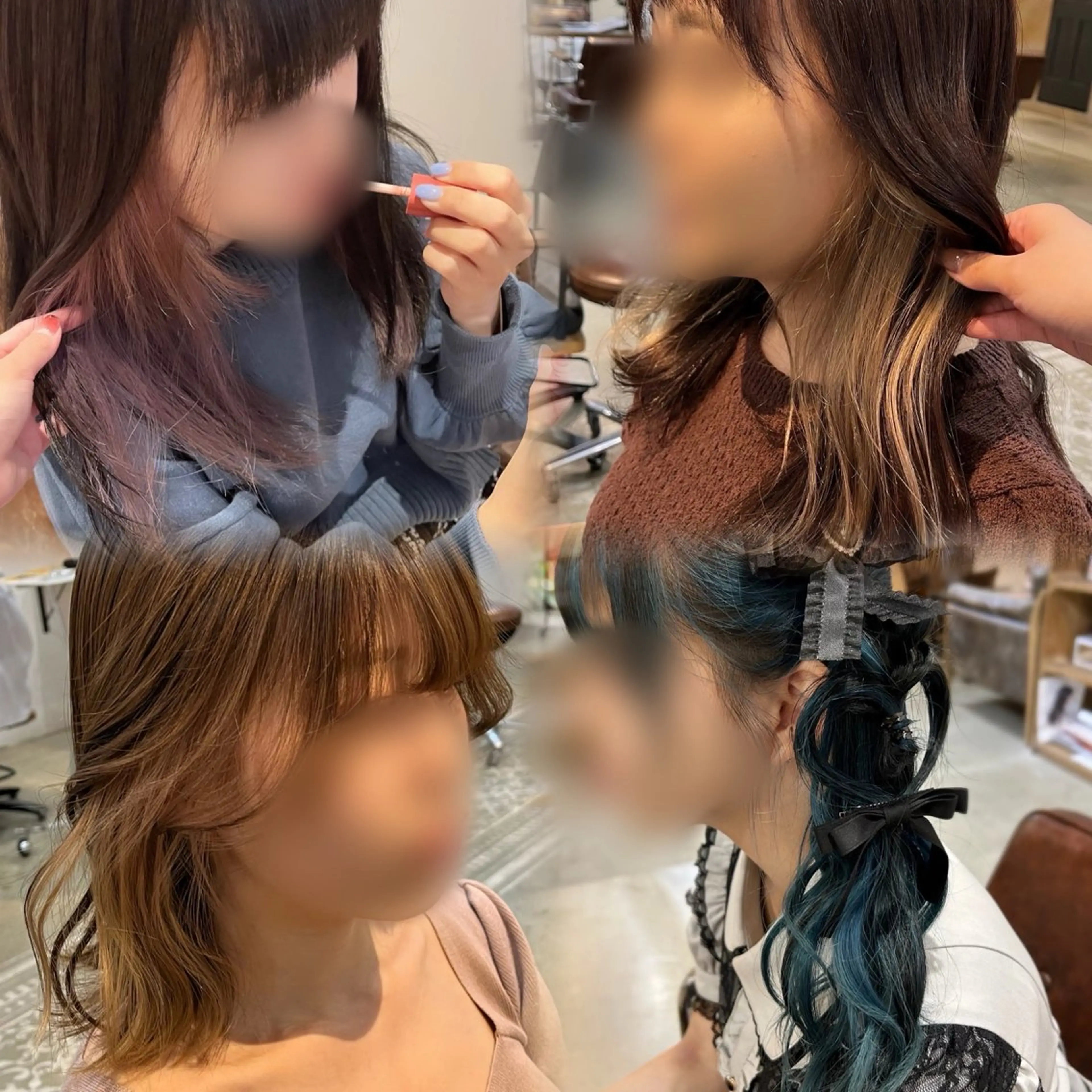 カラー イヤリングカラー インナーカラー カット ヘアカラー トリートメント 中津/梅田/波巻き /髪質改善/愛芽のヘアスタイル