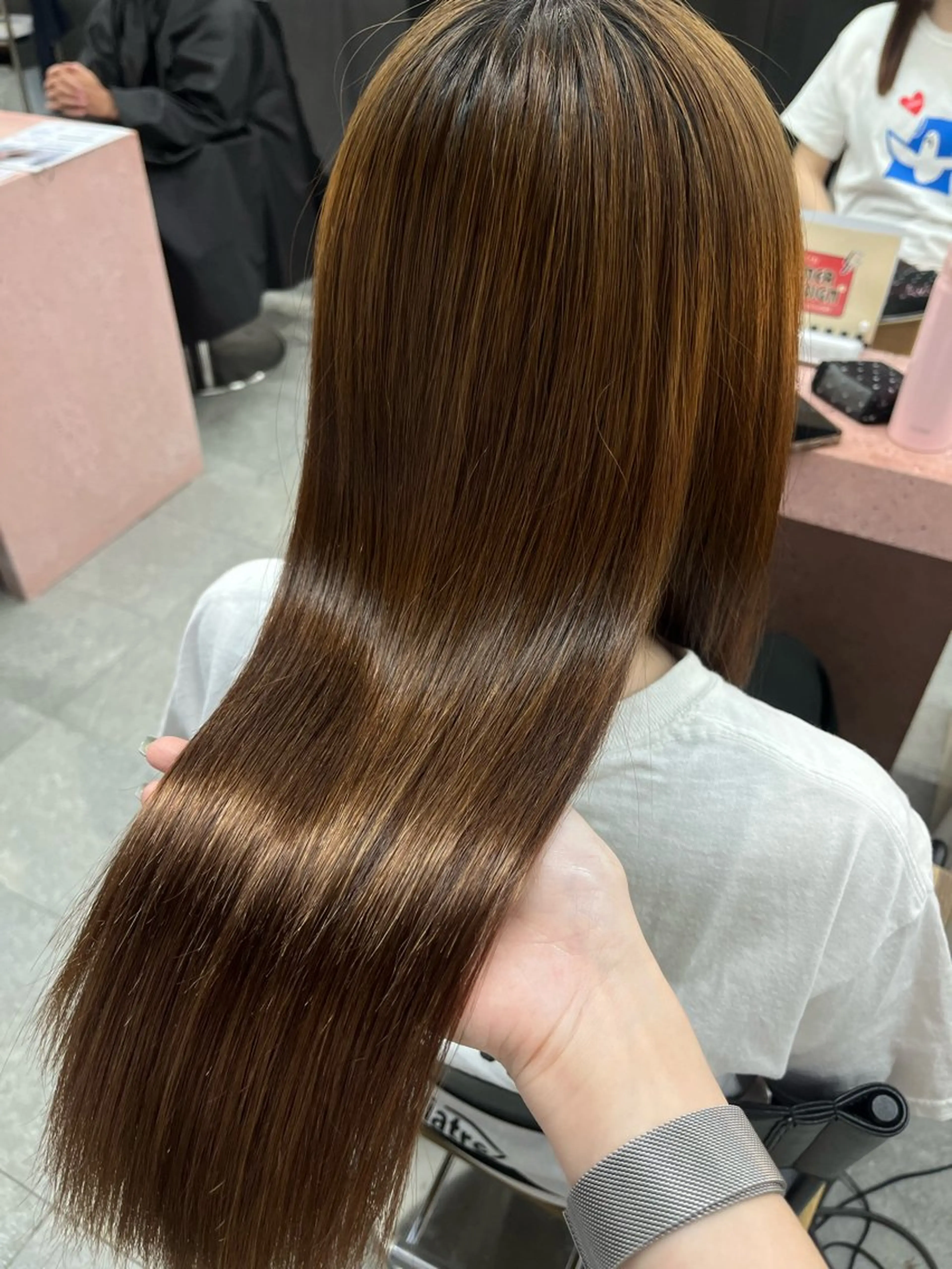 ロング カット 縮毛矯正 トリートメント オリーブ/レイヤー/ 酸性ストレート/ゆなのヘアスタイル