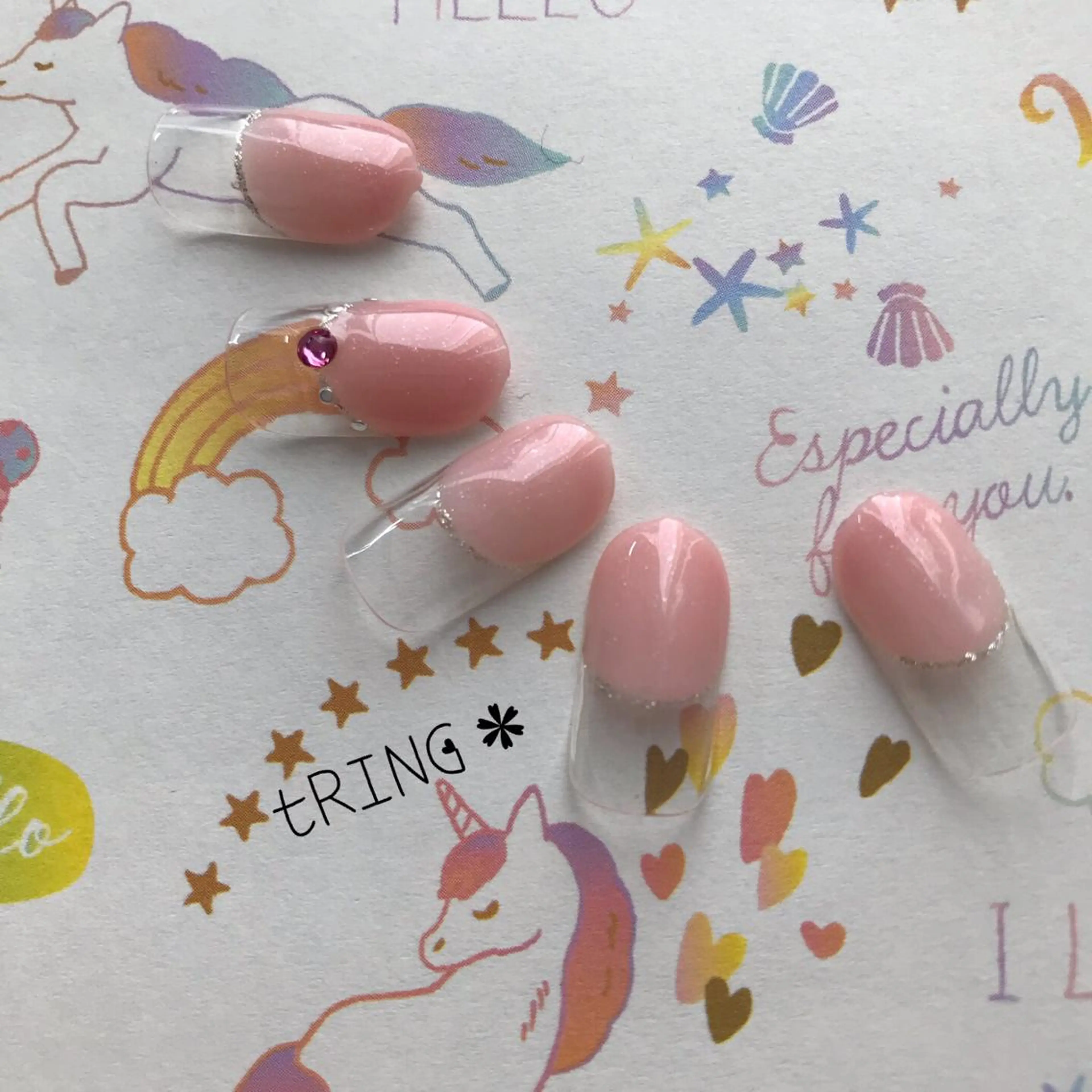 ネイル フレンチネイル シンプルネイル ハンドネイル tRING* しいの木台のネイルデザイン