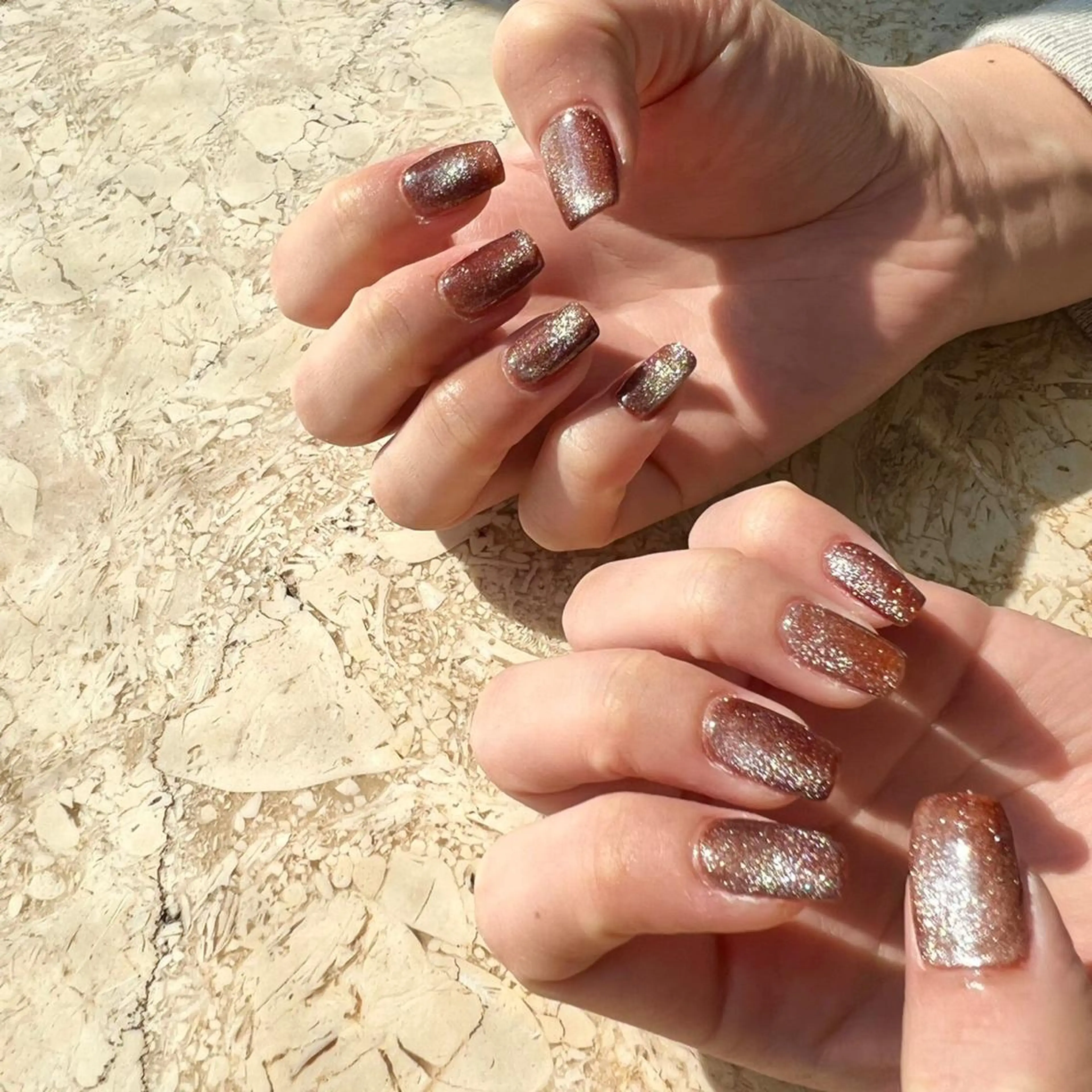 ネイル アニマル柄 アートネイル フレンチネイル ジェルネイル ガラスフレンチ ハンドネイル nail salon mieux(ミュー)のマツエク・マツパデザイン
