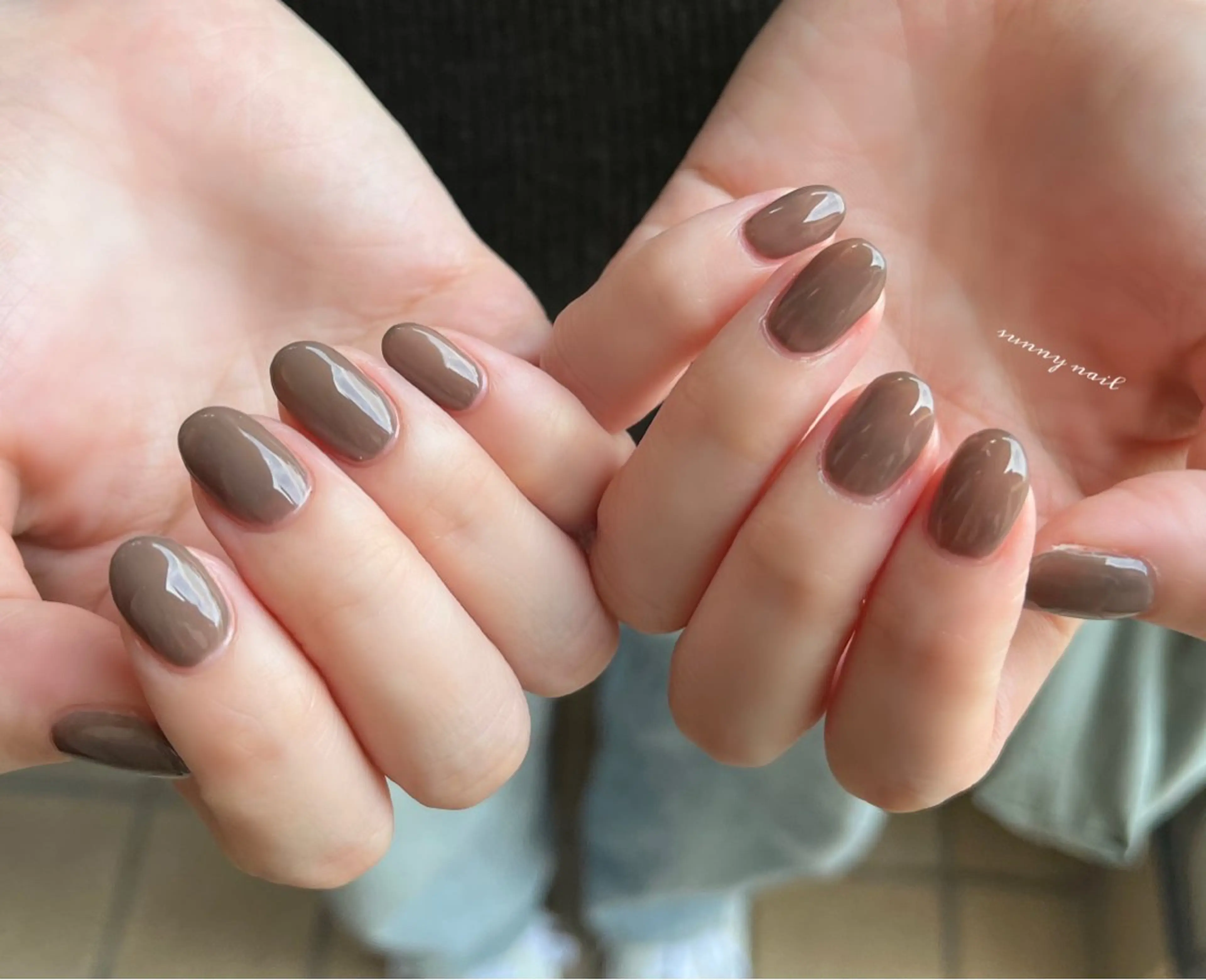 ネイル ブラウン ジェルネイル ワンカラーネイル パラジェル sunny nailのネイルデザイン