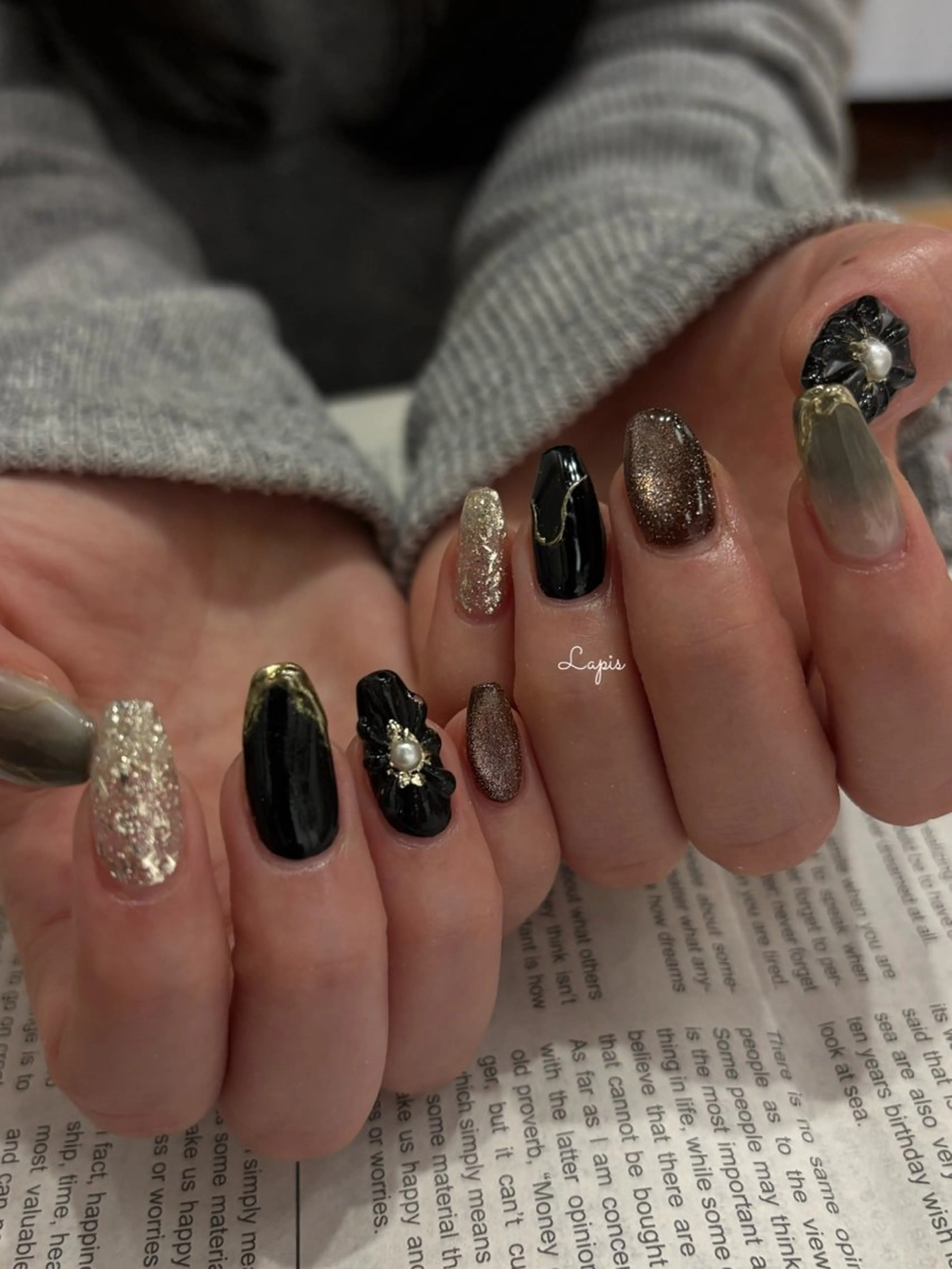 ネイル 成人式 ぷっくりネイル ハンドネイル Lapis *のネイルデザイン