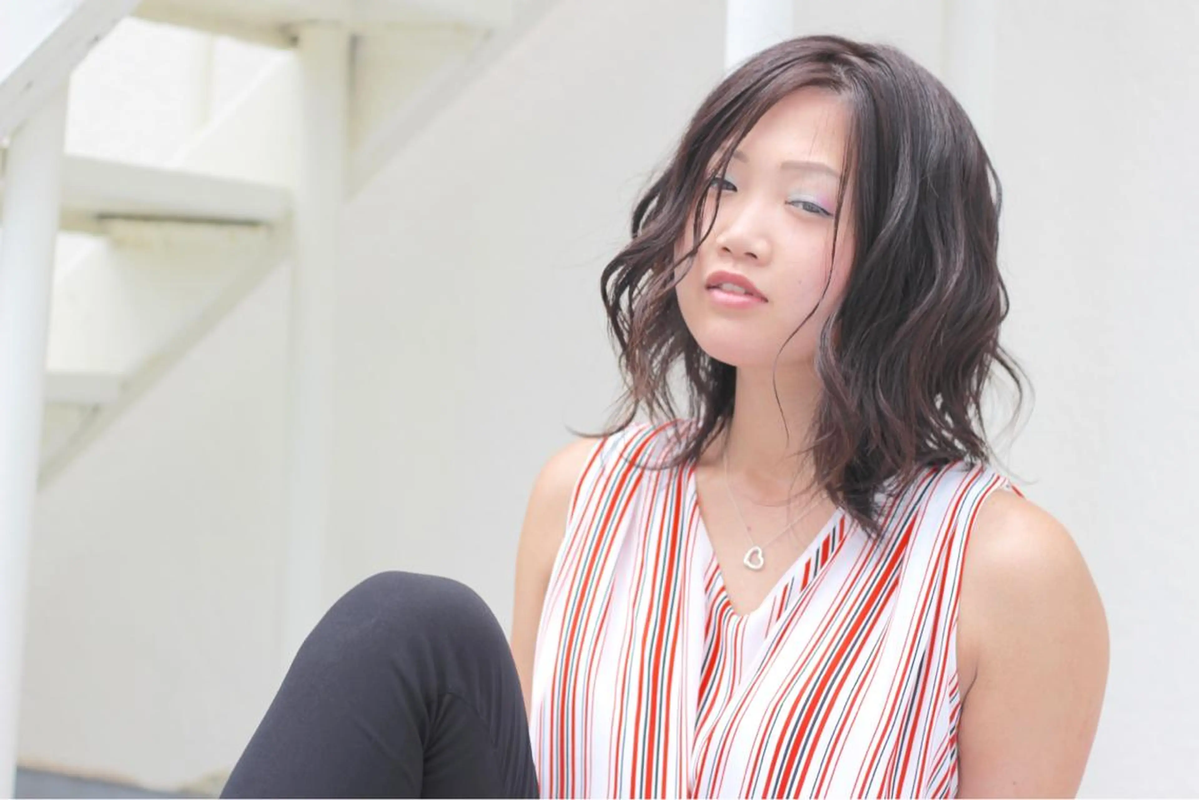 ミディアム カラー パーマ ヘアアレンジ アッシュ nike にけのヘアスタイル