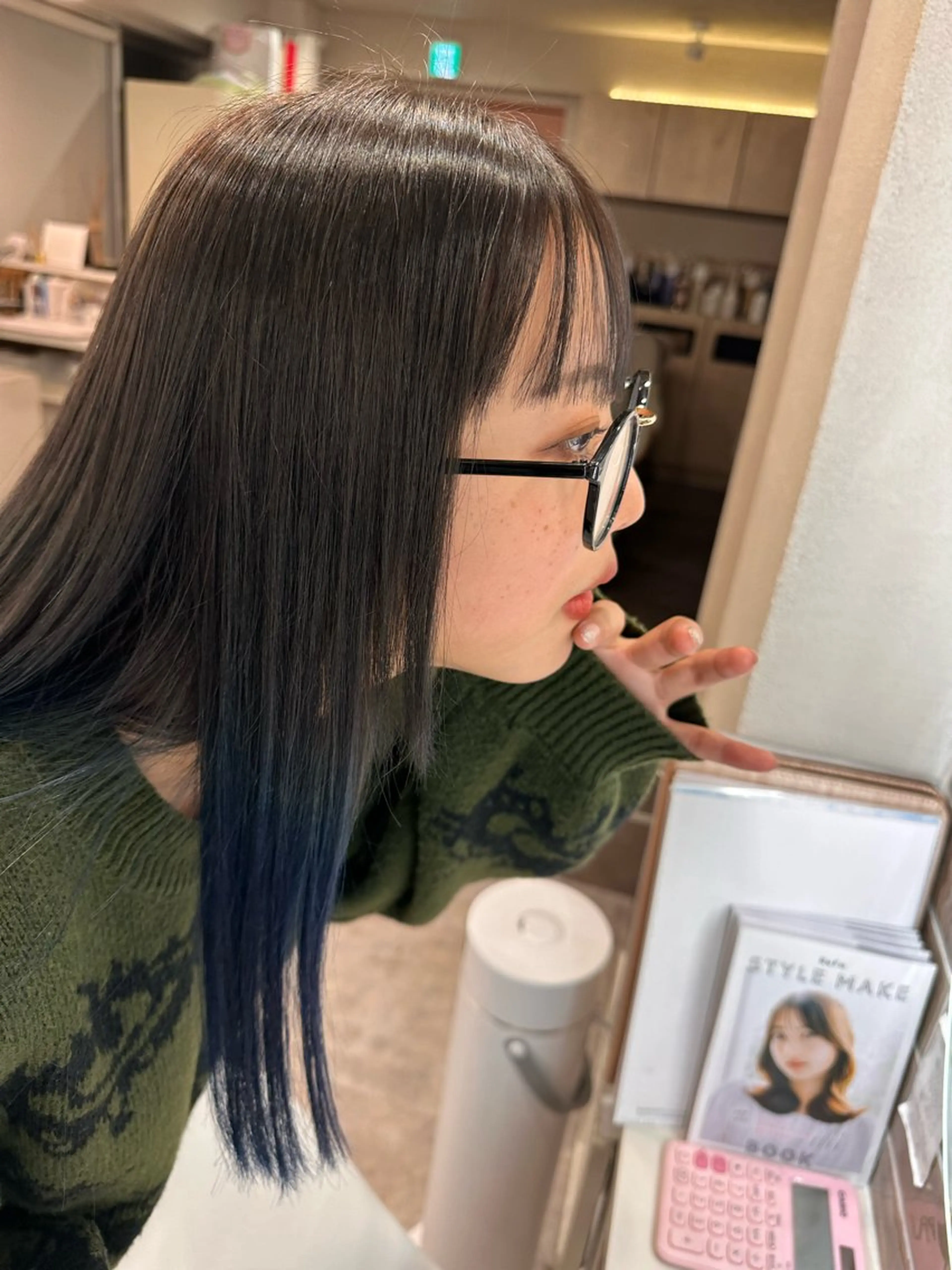 セミロング ボブ、レイヤー、 ハイトーン、古淵のヘアスタイル