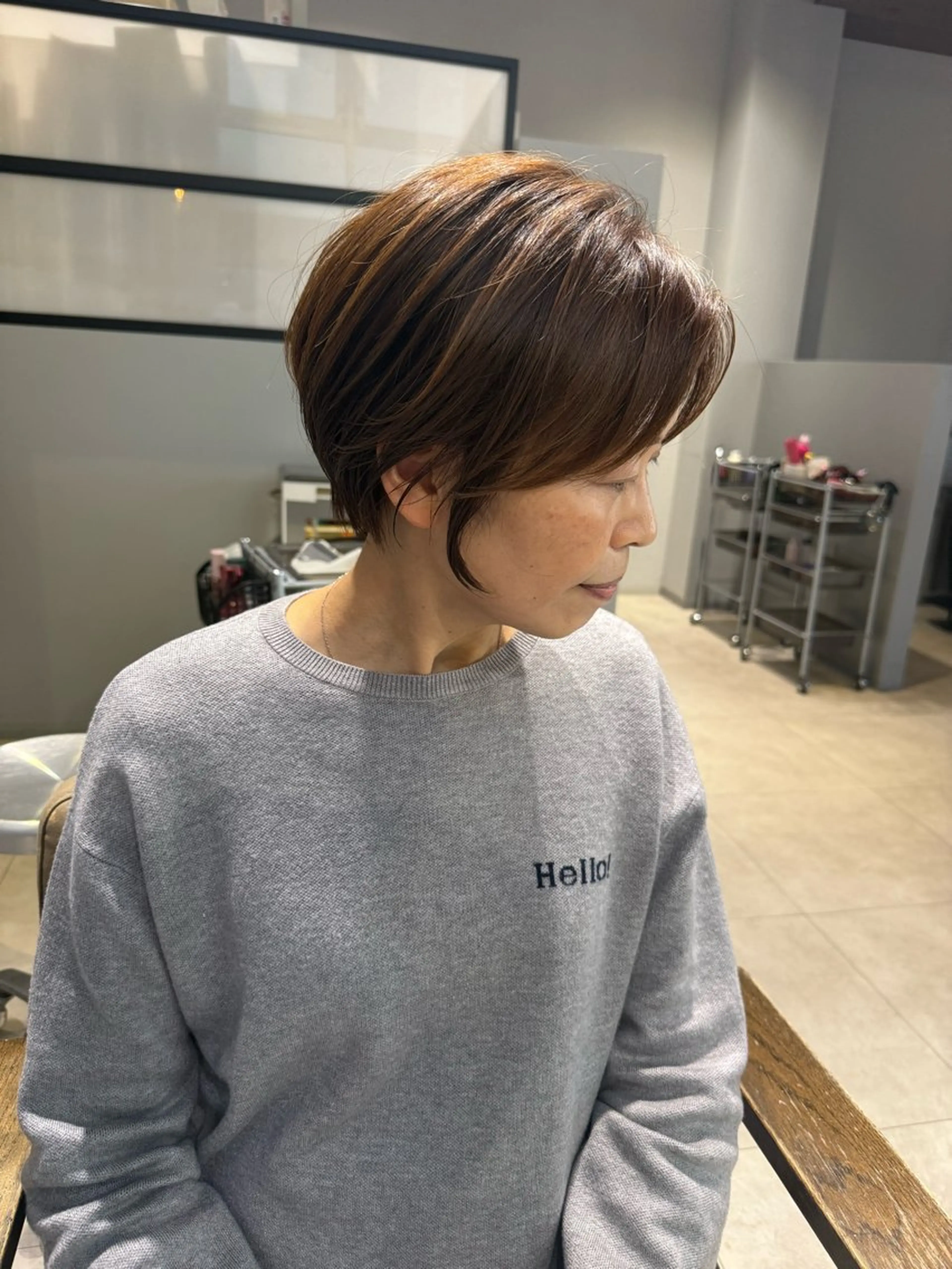 ショート カラー ショートヘア カット 石原圭悟 /ショート/艶カラーのヘアスタイル