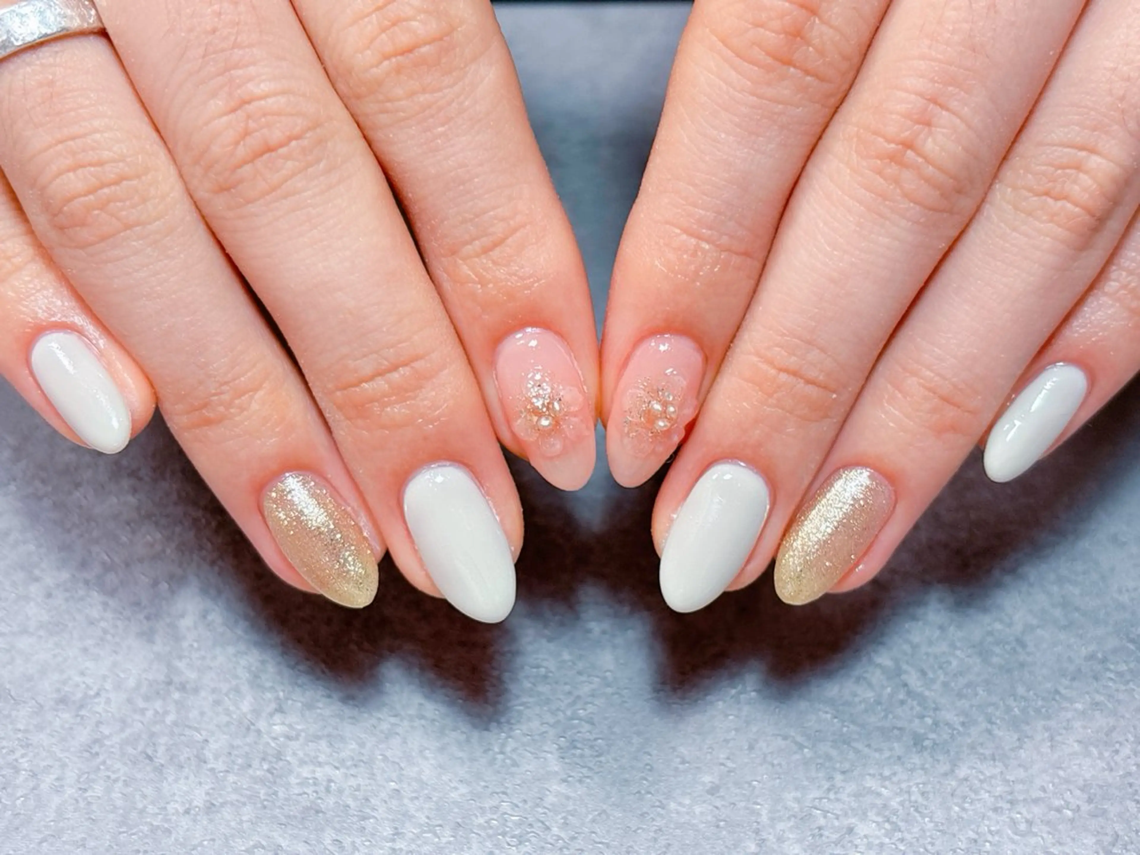 ネイル フラワーネイル マグネットネイル ミラーネイル ニュアンスネイル 春ネイル ハンドネイル ハンドケア ゆ か_Nails💫のネイルデザイン