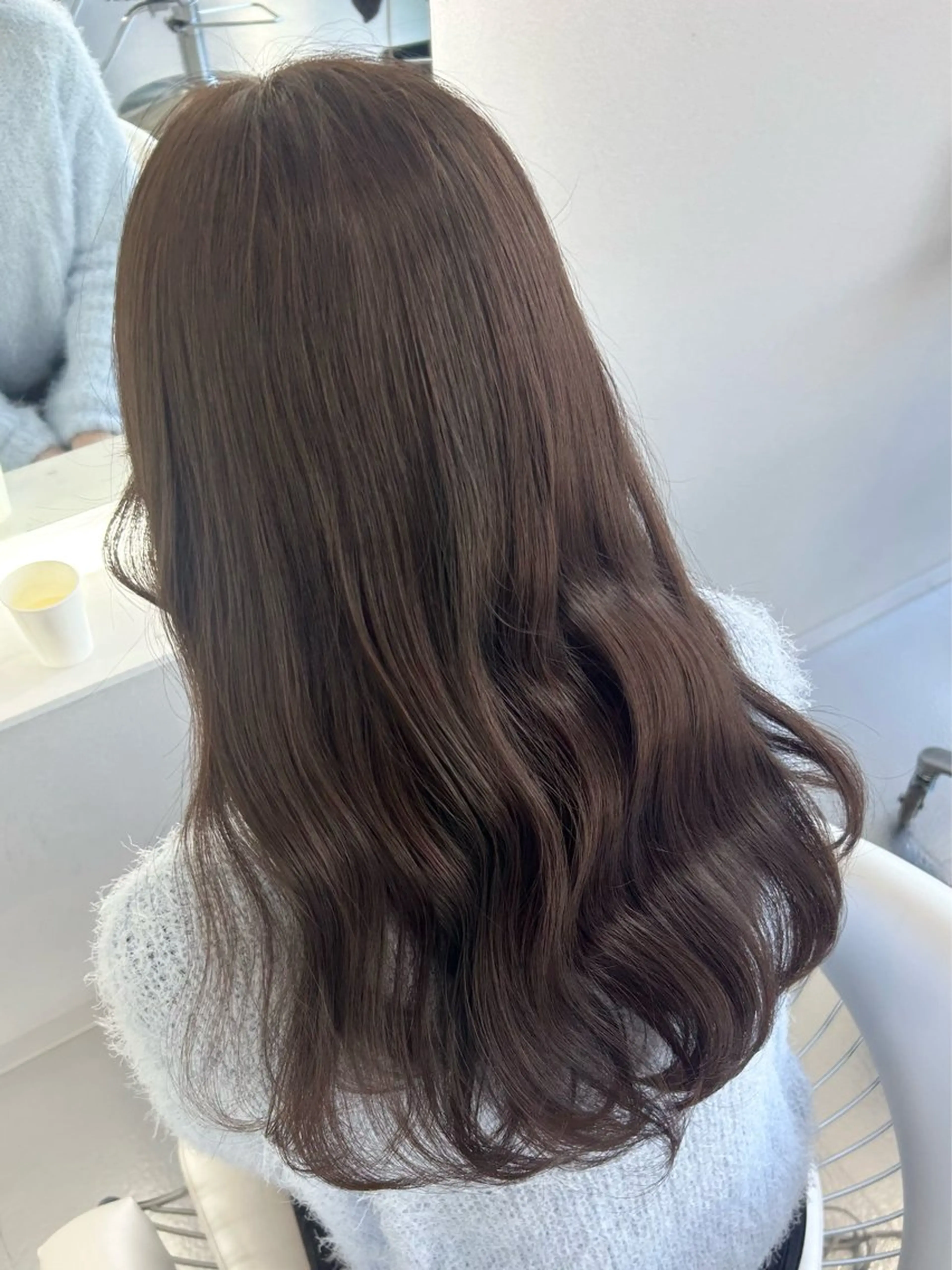 セミロング カラー ブラウンカラー くすみブラウン ヘアカラー あやめ🪽 オリーブ/ハイトーンのヘアスタイル