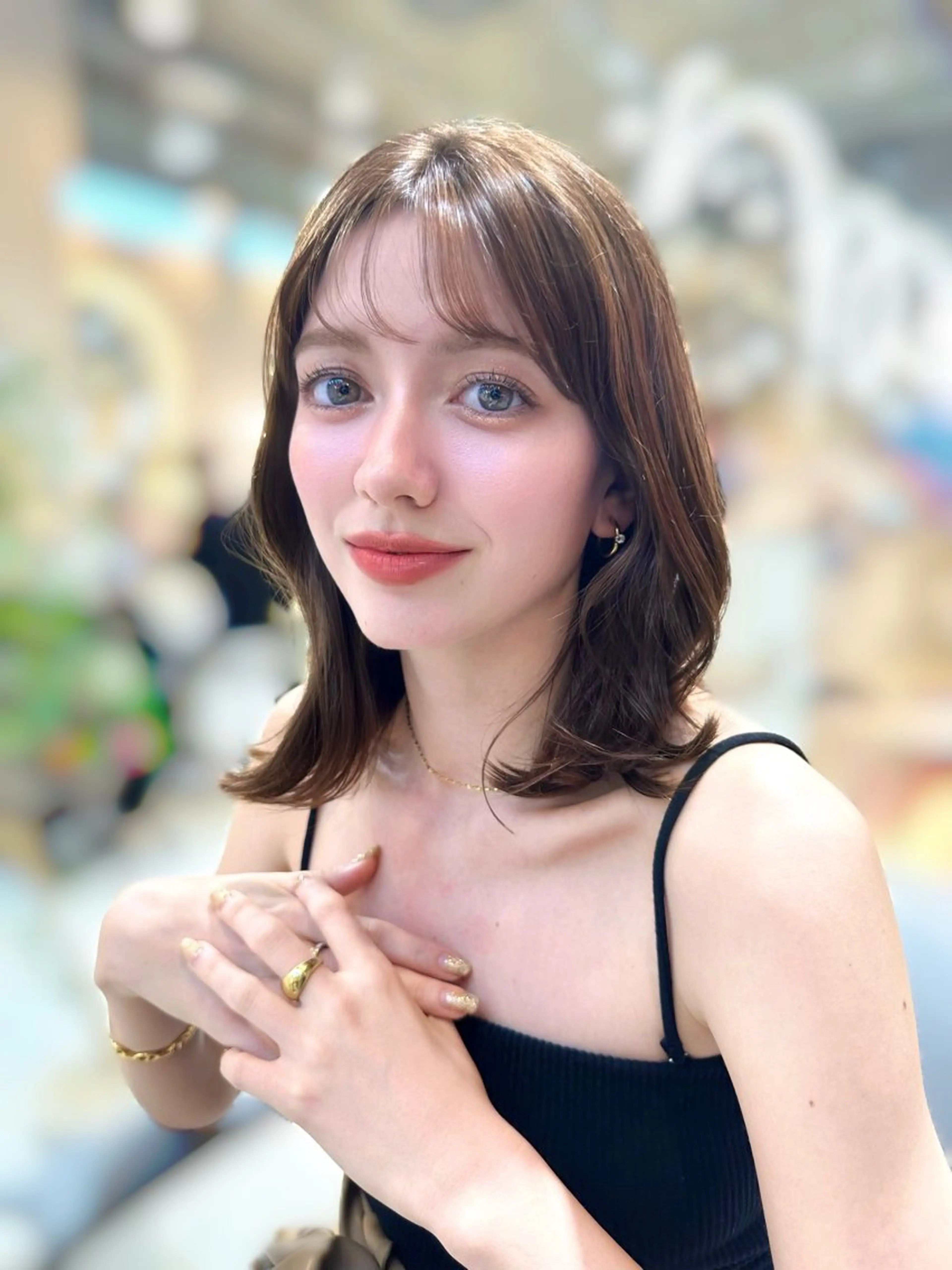 ミディアム カラー カット ヘアカラー トリートメント ヘアセット 新宿/韓国レイヤー 髪質改善カラー/角所のヘアスタイル