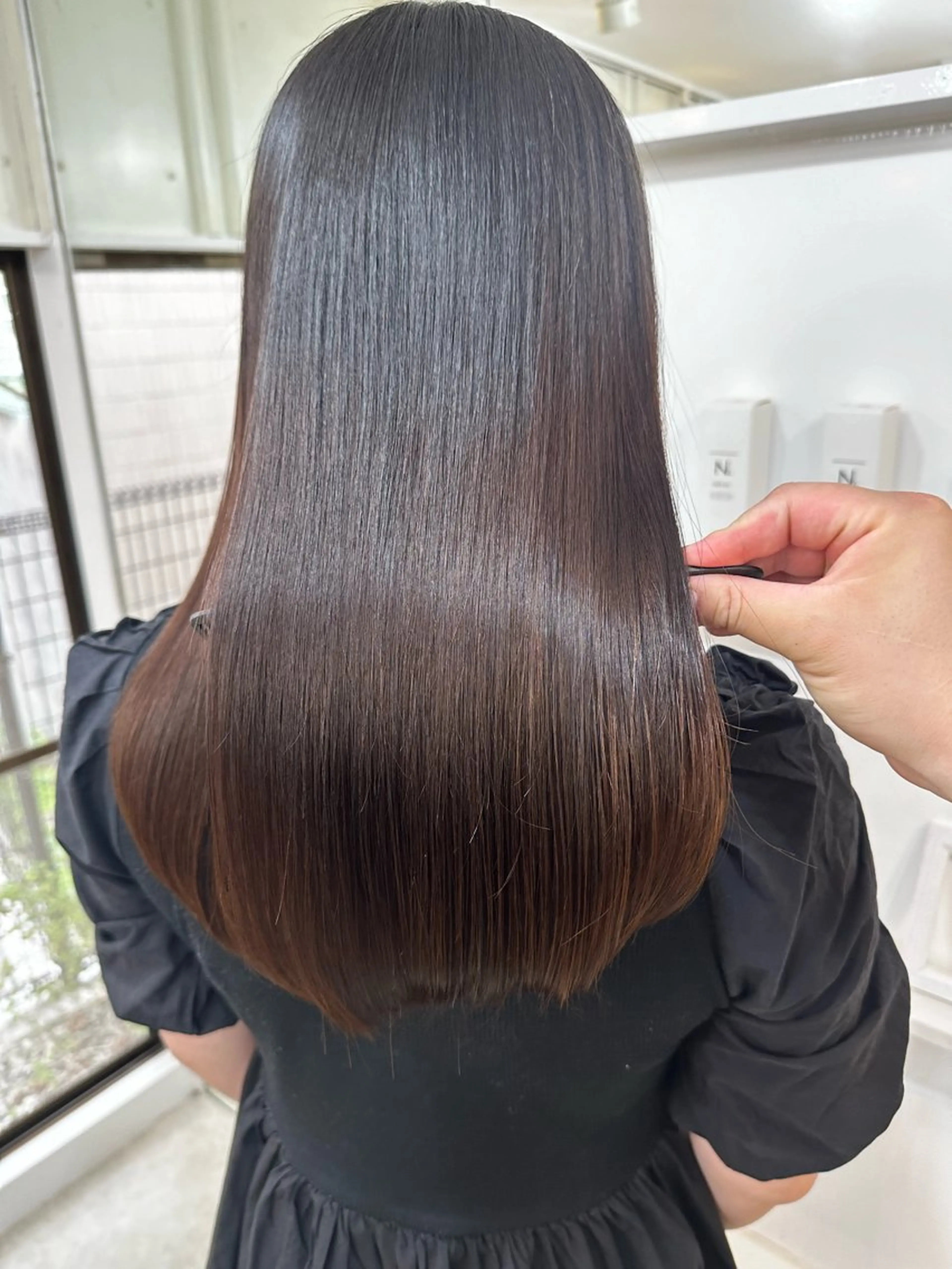 セミロング 髪質改善 ヘアカラー トリートメント 髪質改善/レイヤー ストウシンゴのヘアスタイル
