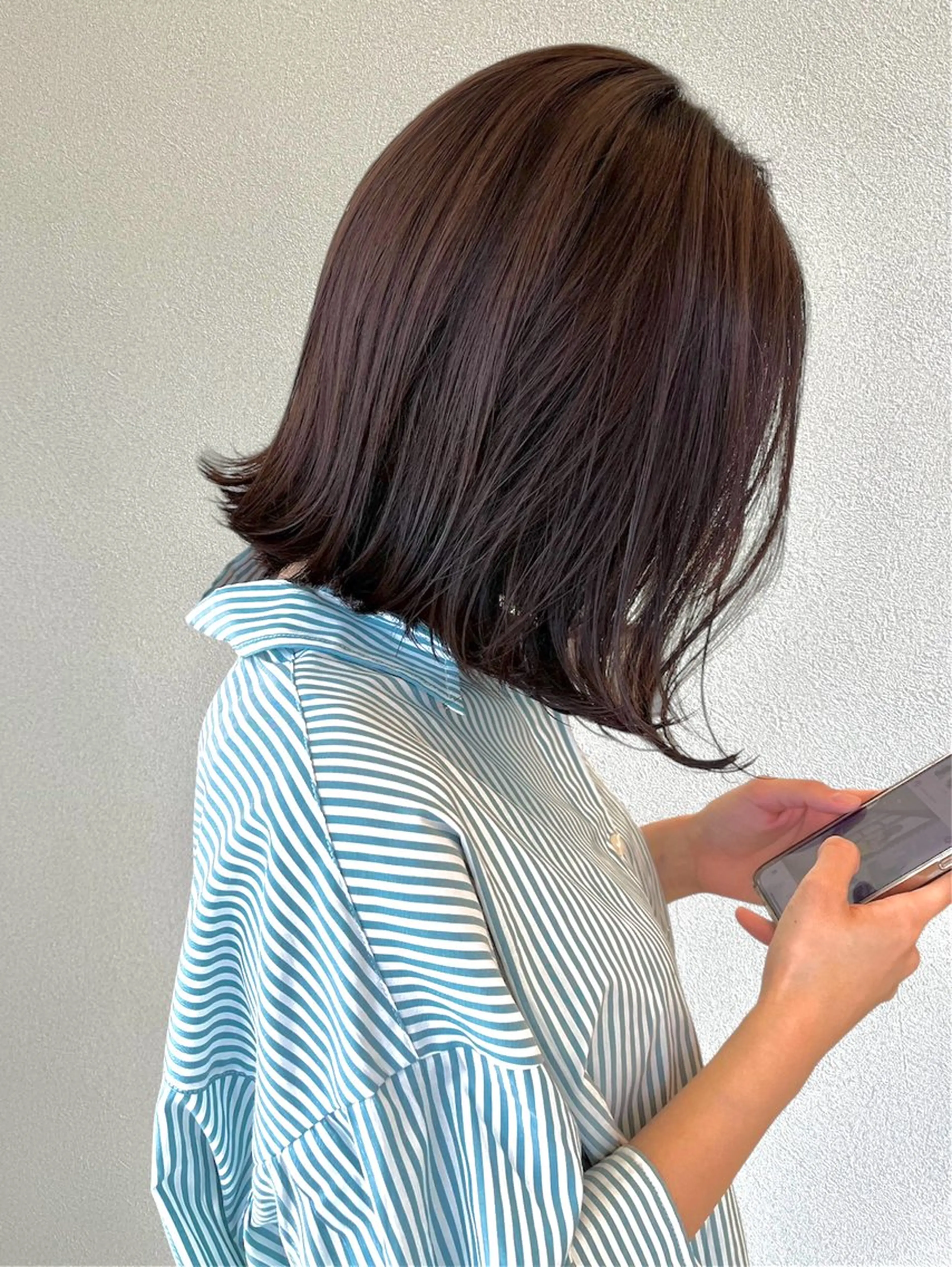 ミディアム カラー 切りっぱなしボブ ブラウンカラー グレージュ ボブ カット ヘアカラー MASA マサのヘアスタイル