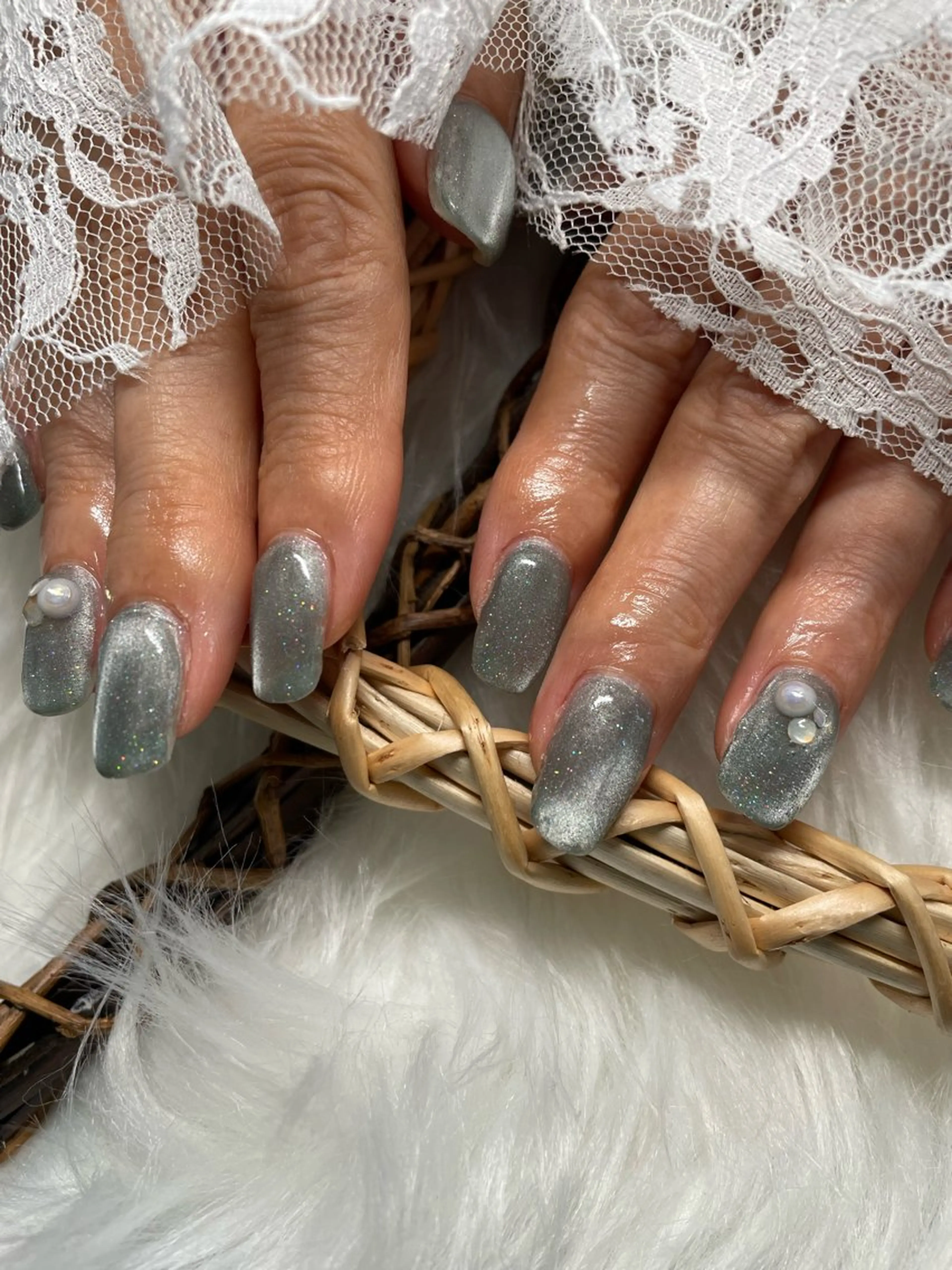 ネイル アートネイル 氷ネイル・うるうるネイル マグネットネイル ハンドネイル TOWA NAILのネイルデザイン