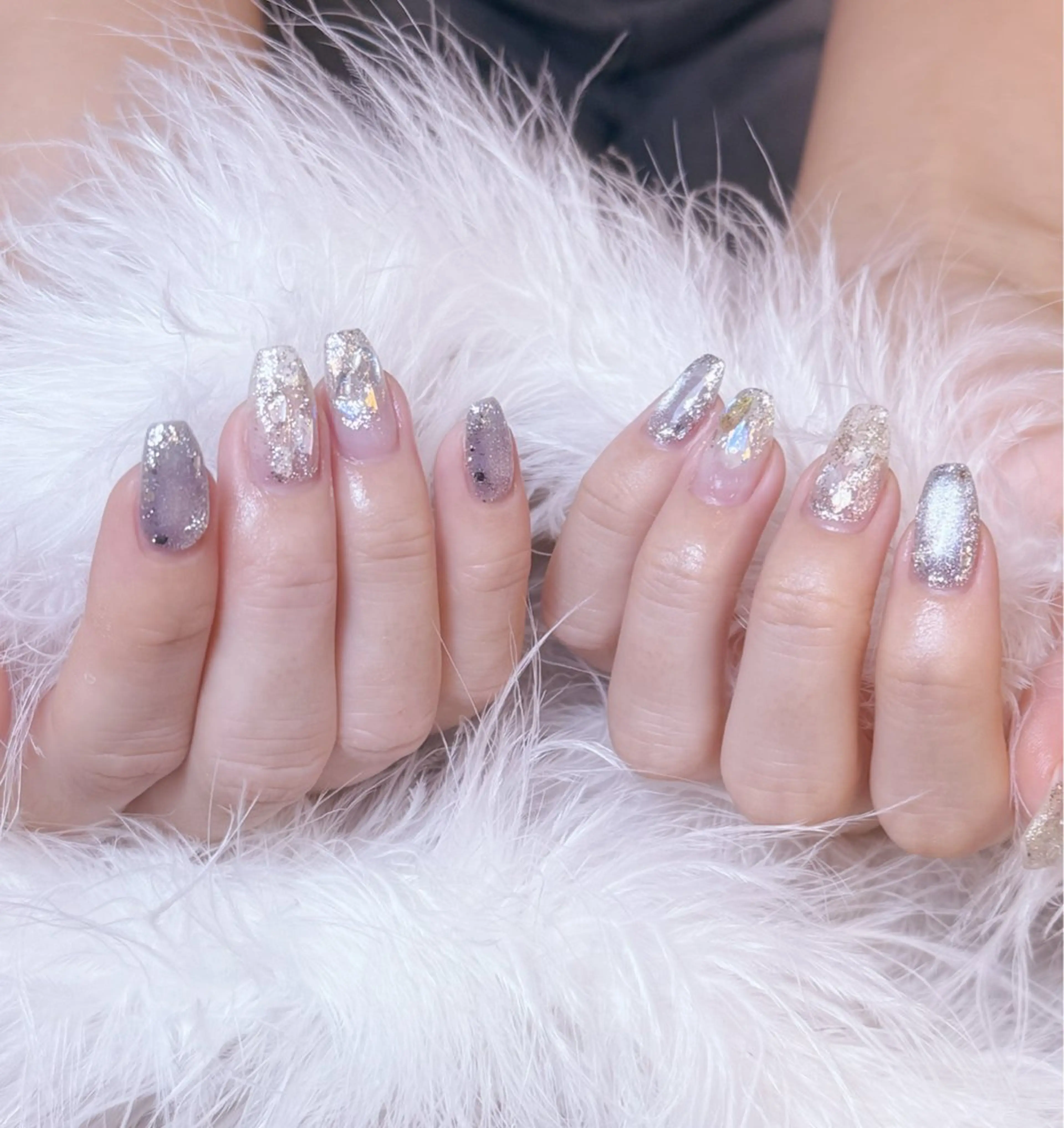 ネイル アートネイル フラッシュネイル フラワーネイル ジェルネイル ガーリー ハンドネイル Puti nailのネイルデザイン