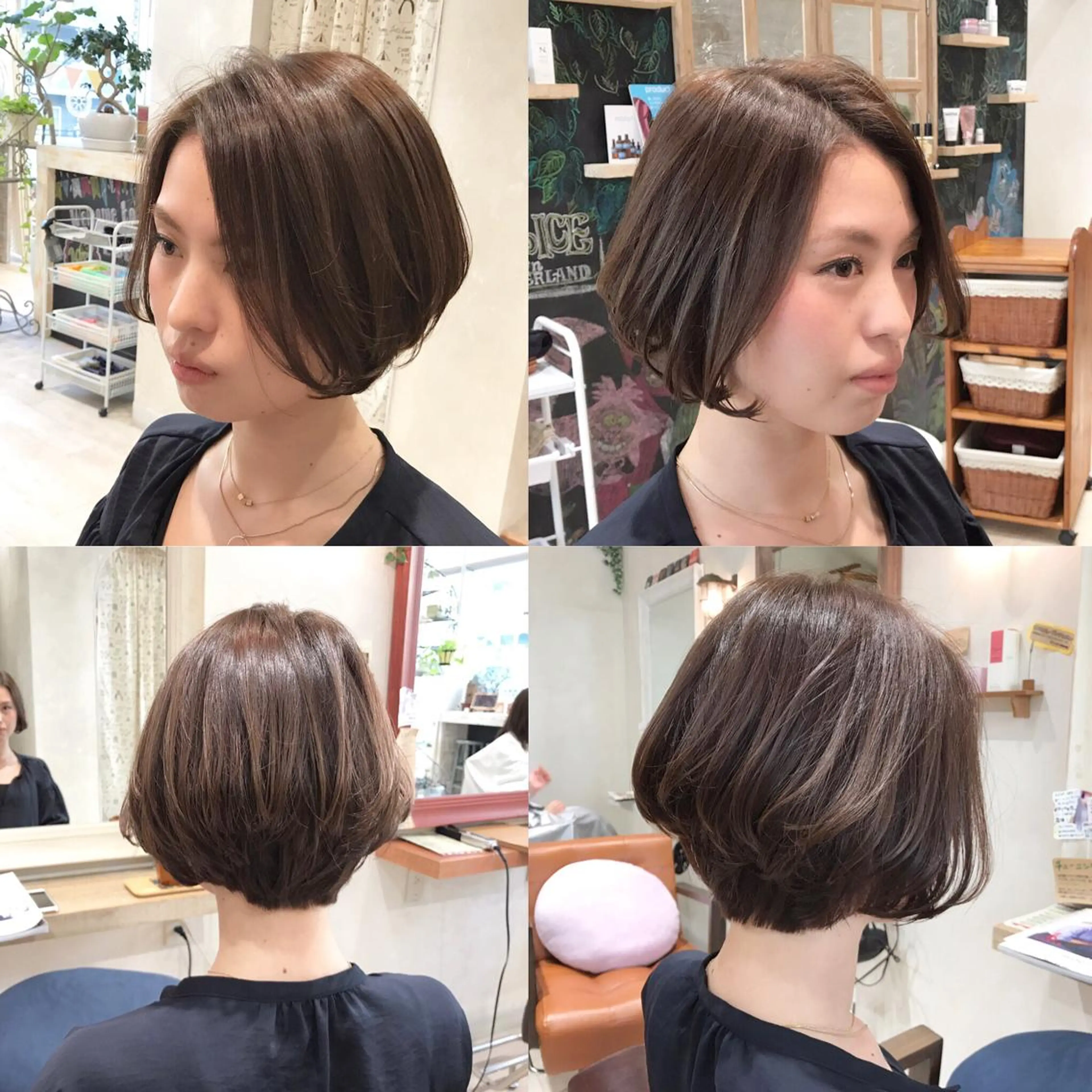 ショート カラー ショートボブ イルミナカラー ボブ ショートヘア メンズ指名多数!! SiLO 田島のヘアスタイル