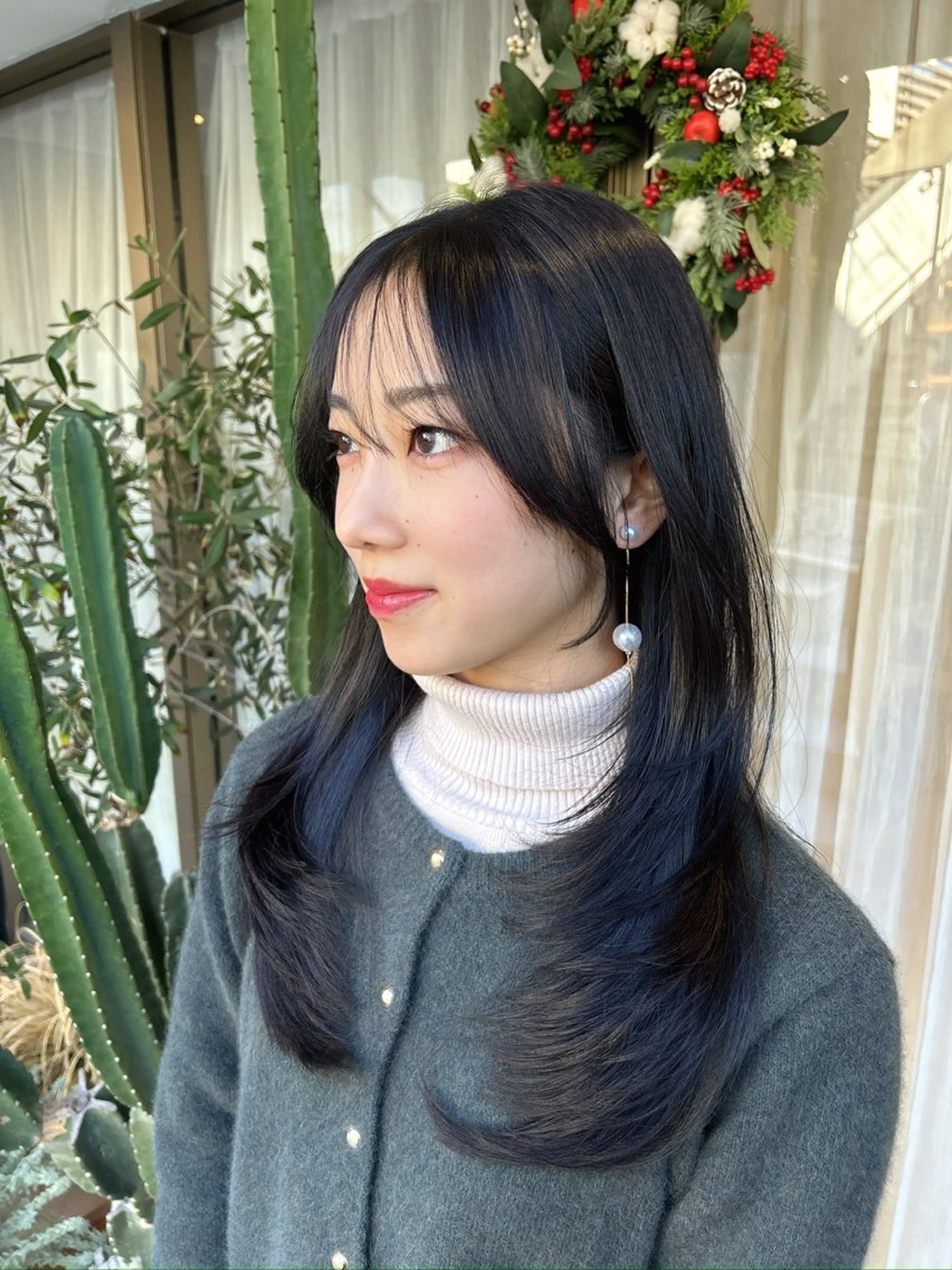 セミロング カラー カット ヘアカラー トリートメント 本格韓国ヘア🇰🇷 【uni】キューさんのヘアスタイル