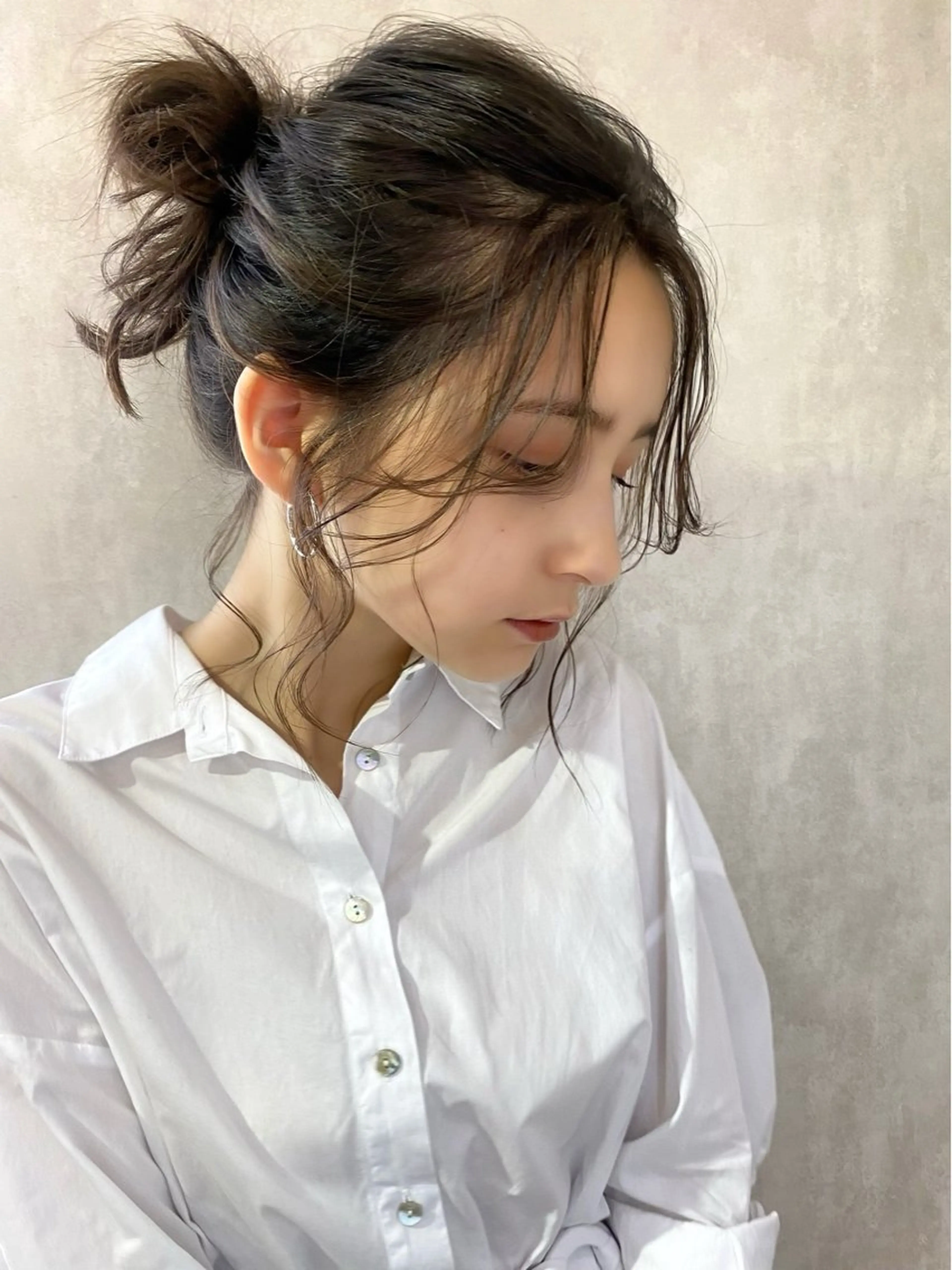 セミロング カラー ヘアアレンジ 💜髪質改善/ 艶カラー/ミナ🩷のヘアスタイル