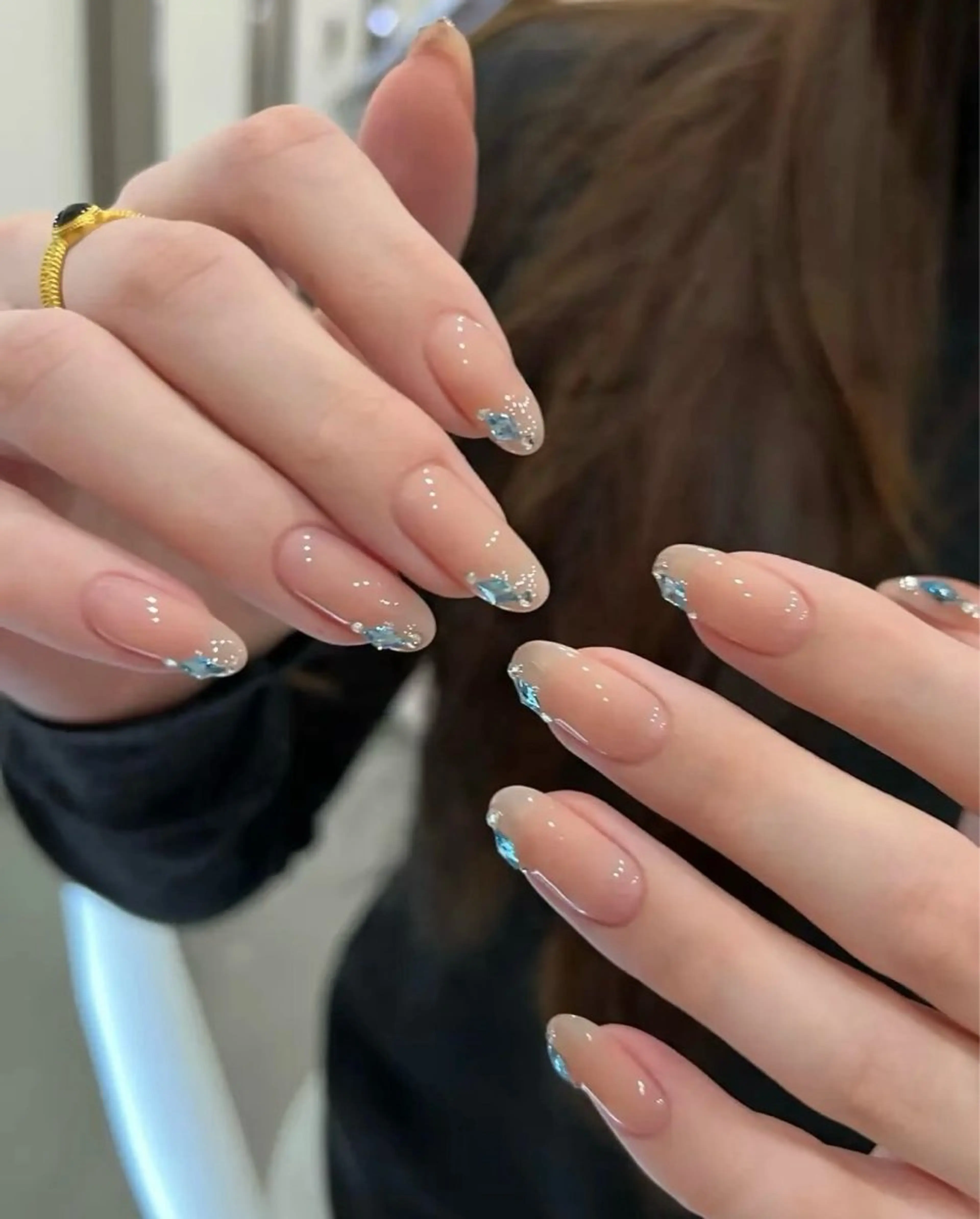 ネイル チークネイル 長さ出し フレンチネイル ガーリー 韓国ネイル sun nail池袋 モデル募集のネイルデザイン