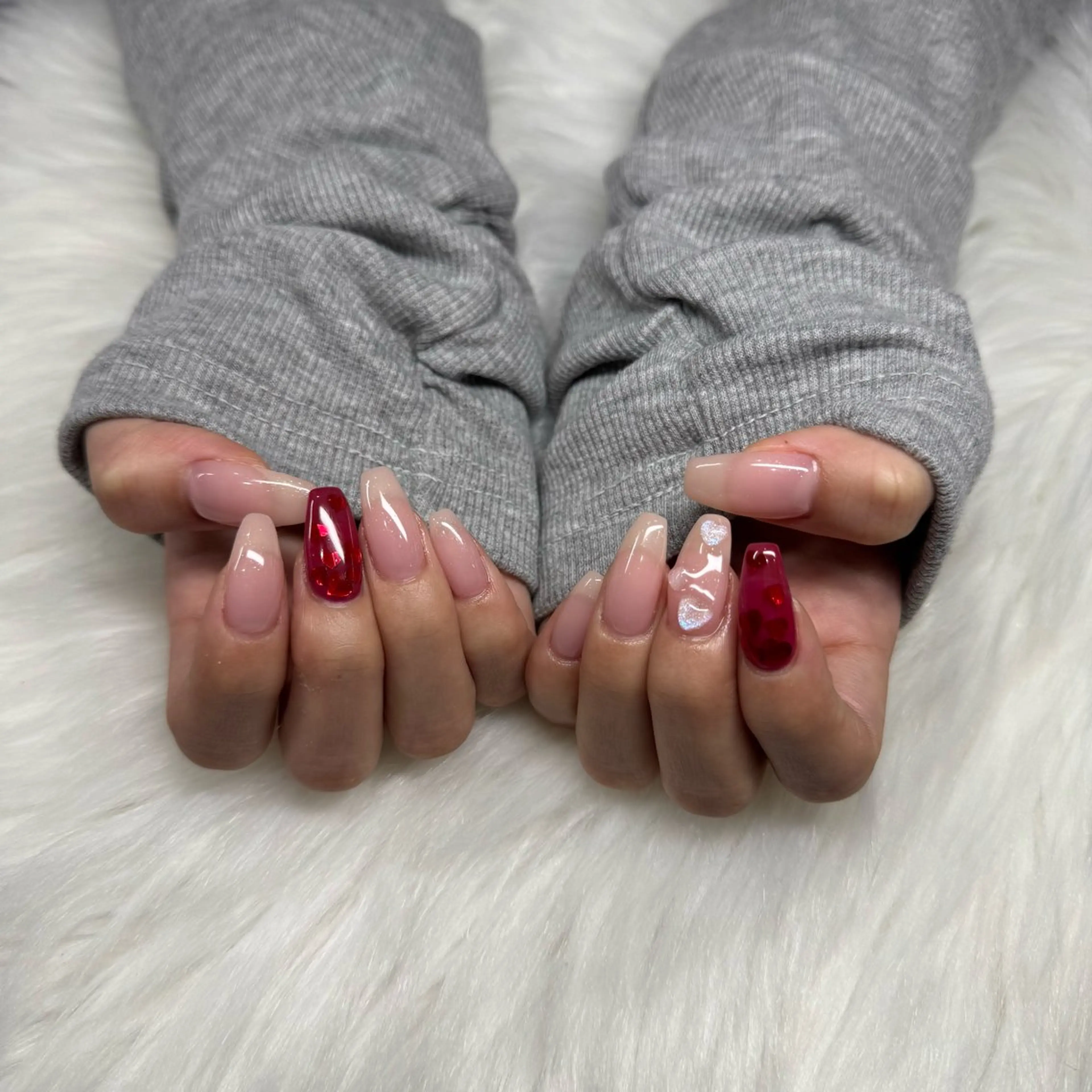 ネイル アートネイル ハート 持ち込み 鈴木 優希のネイルデザイン