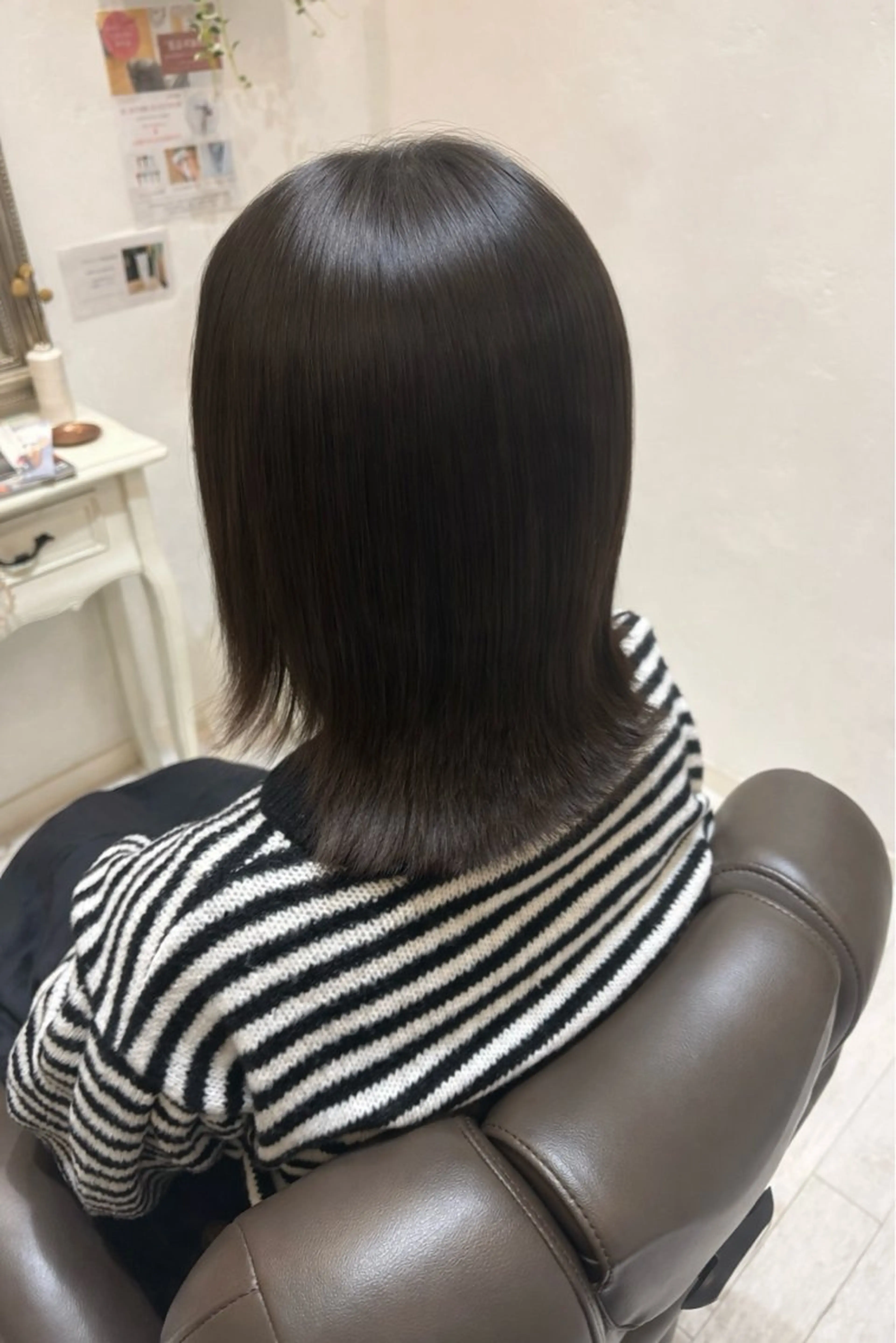 ミディアム 髪質改善 外ハネヘア 縮毛矯正 トリートメント 艶髪/髪質改善‎🤍 原田真心🫧のヘアスタイル