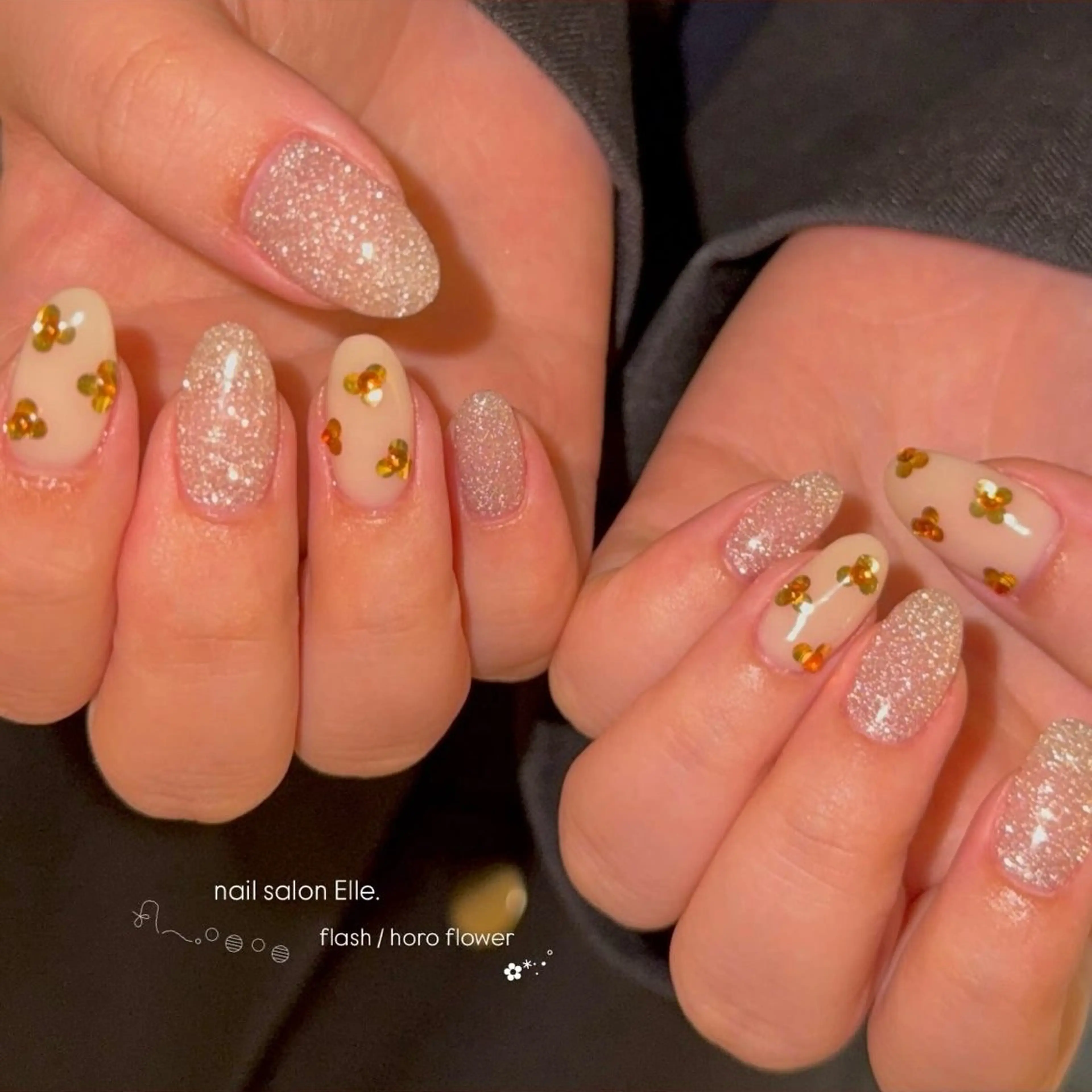 ネイル フラッシュネイル キラキラネイル マグネットネイル Elle. HINATAのネイルデザイン