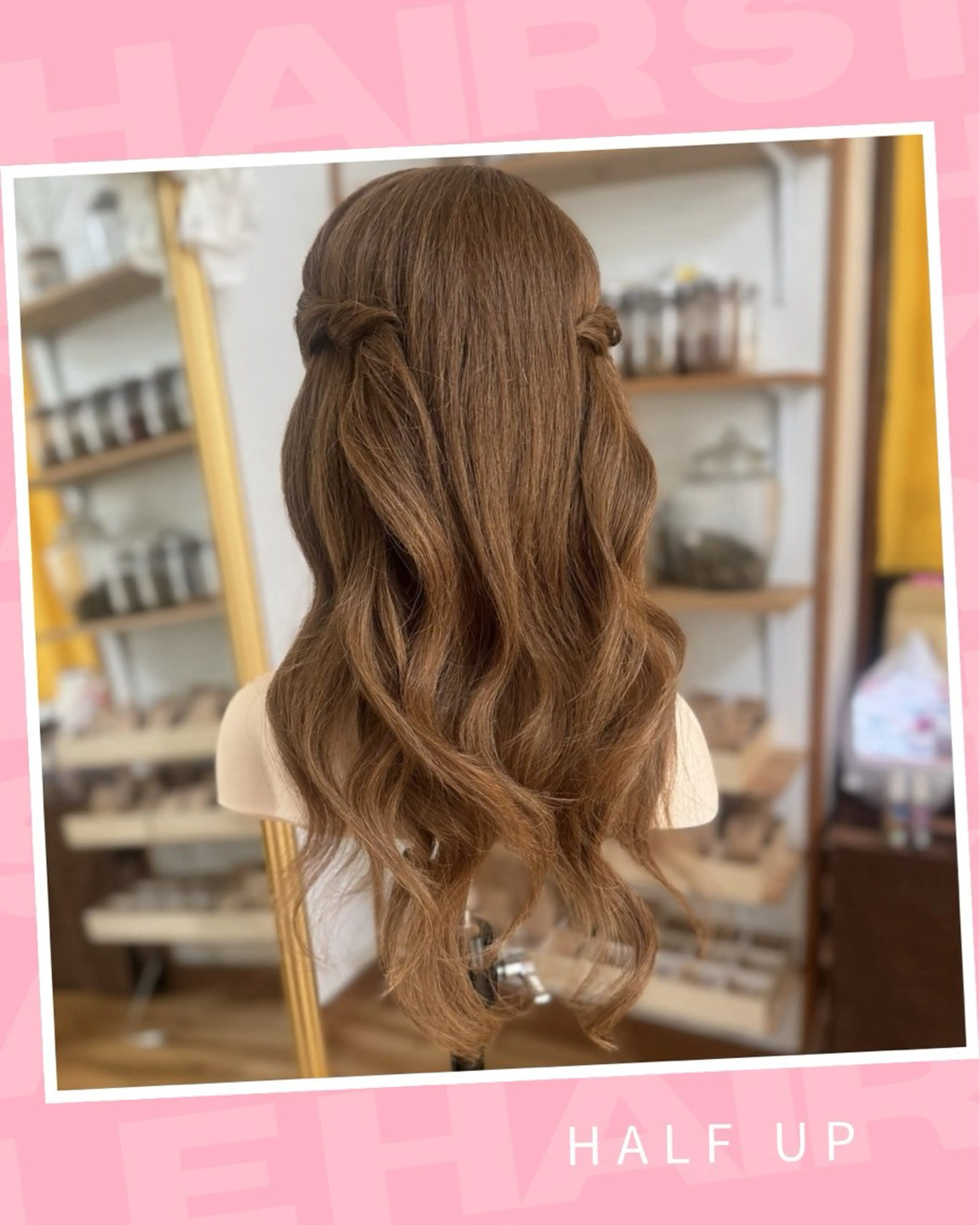 ミディアム ヘアアレンジ ハーフアップ ヨシンモリ 韓国風ヘア ヘアセット Yamauchi natsumiのヘアスタイル