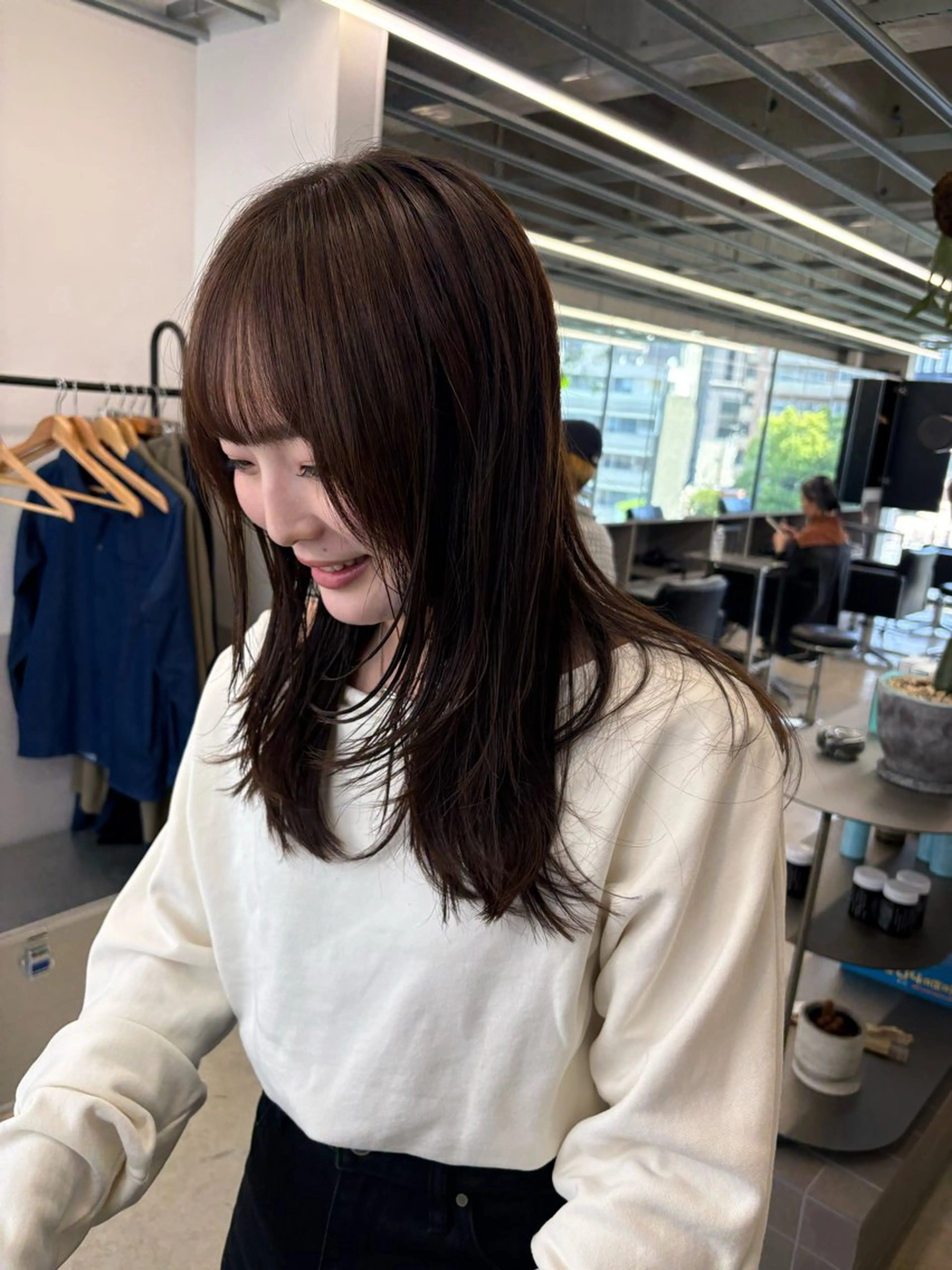 ミディアム カラー レイヤーカット カット ヘアカラー トリートメント 似合わせカット レイヤー/ボブのヘアスタイル