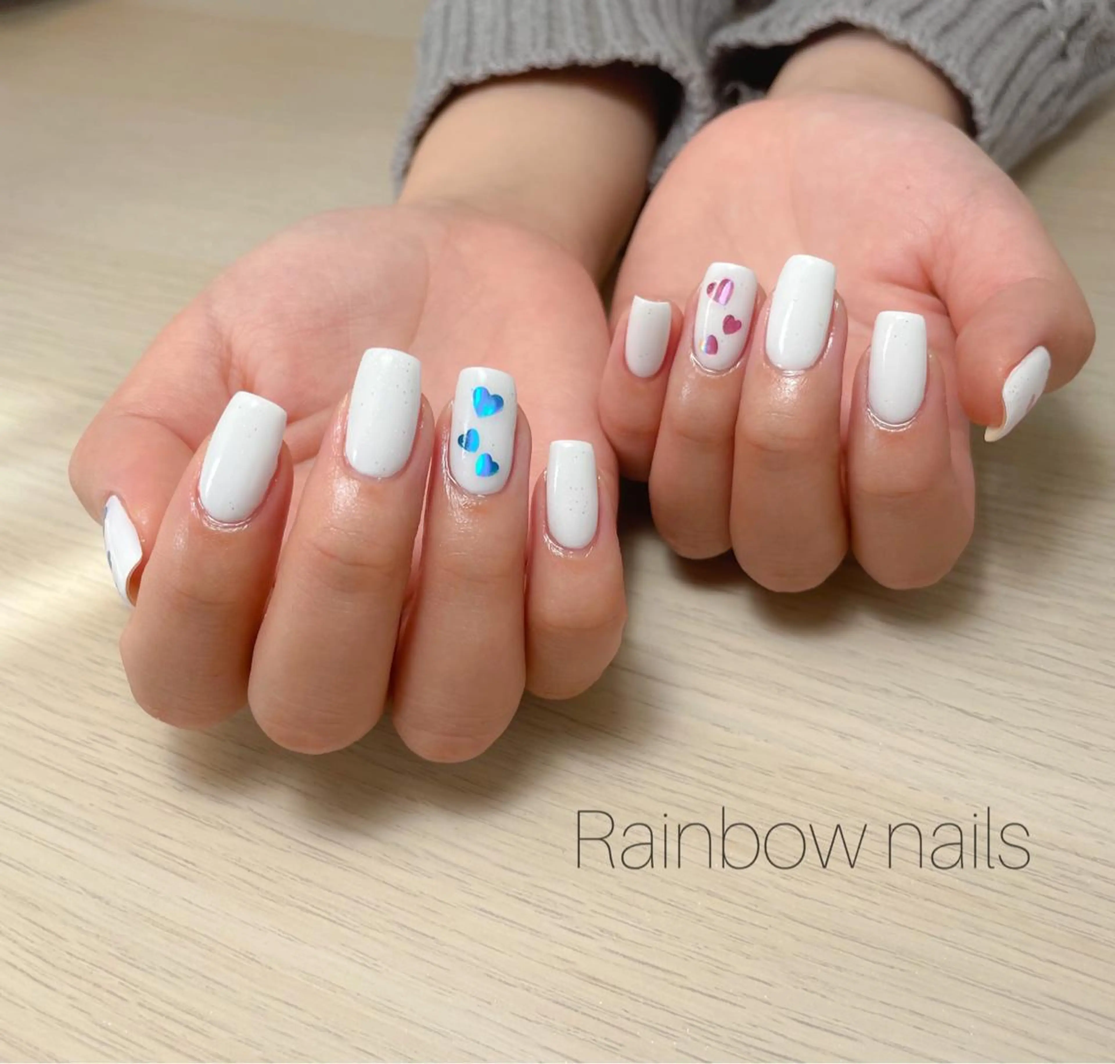 ネイル ハンドネイル Rainbow nailsくろちゃんのネイルデザイン