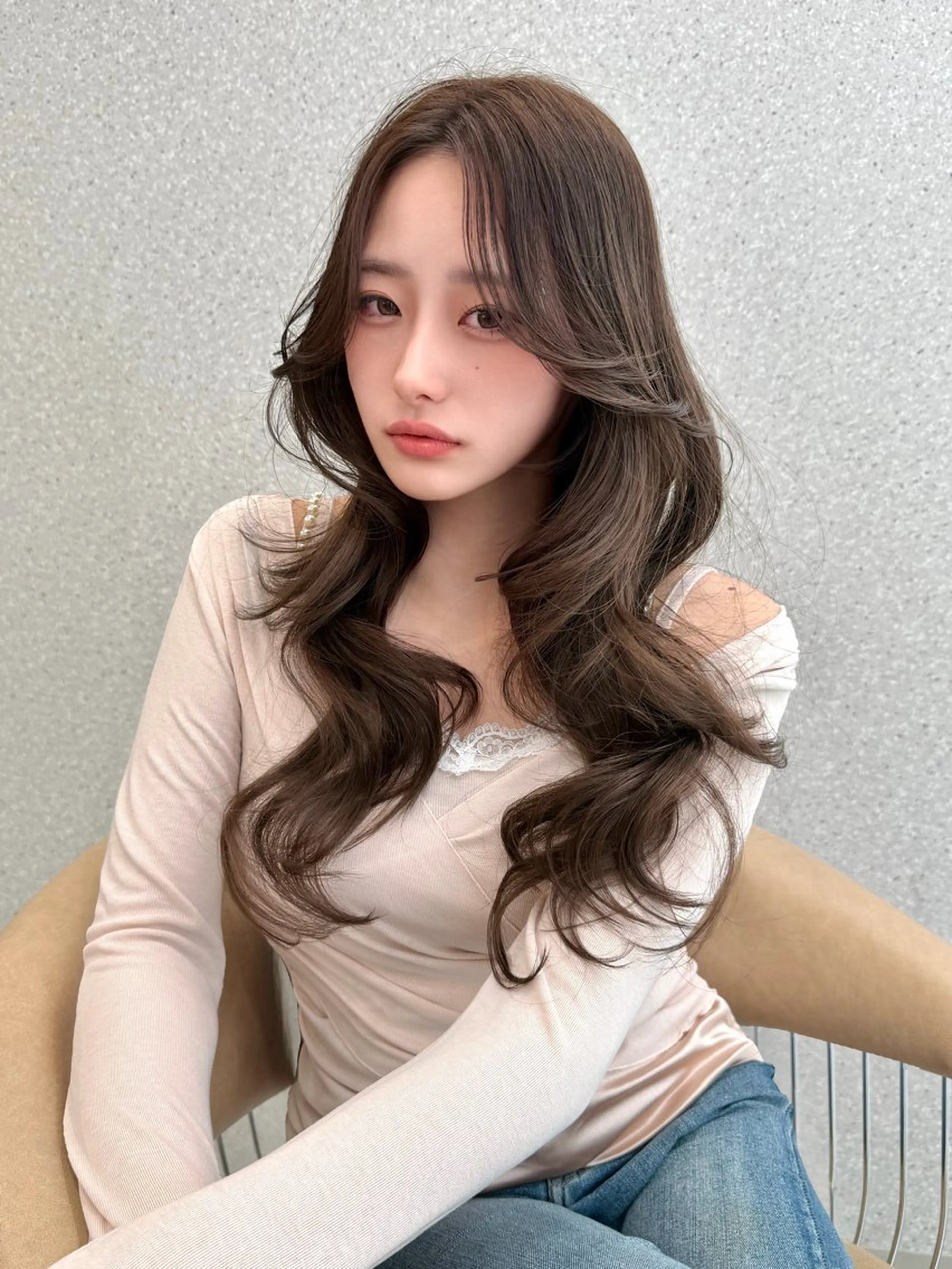 ロング カラー 顔周りカット レイヤーカット 似合わせカット 小顔カット カット ヘアカラー トリートメント 当日予約/天神美容室 HACKのヘアスタイル