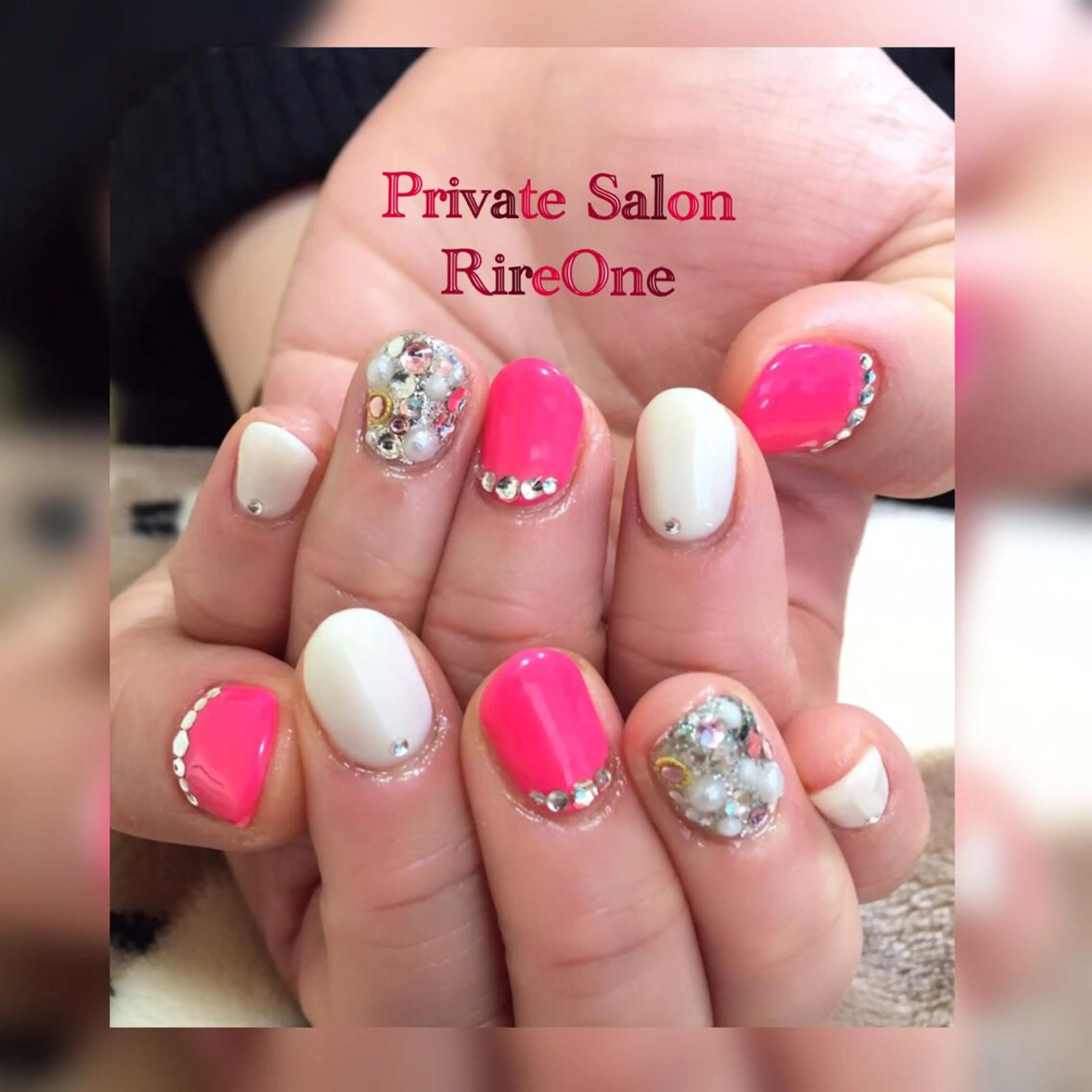 ネイル ゴージャス キラキラネイル ピンク RireOne ~リルワン~のネイルデザイン